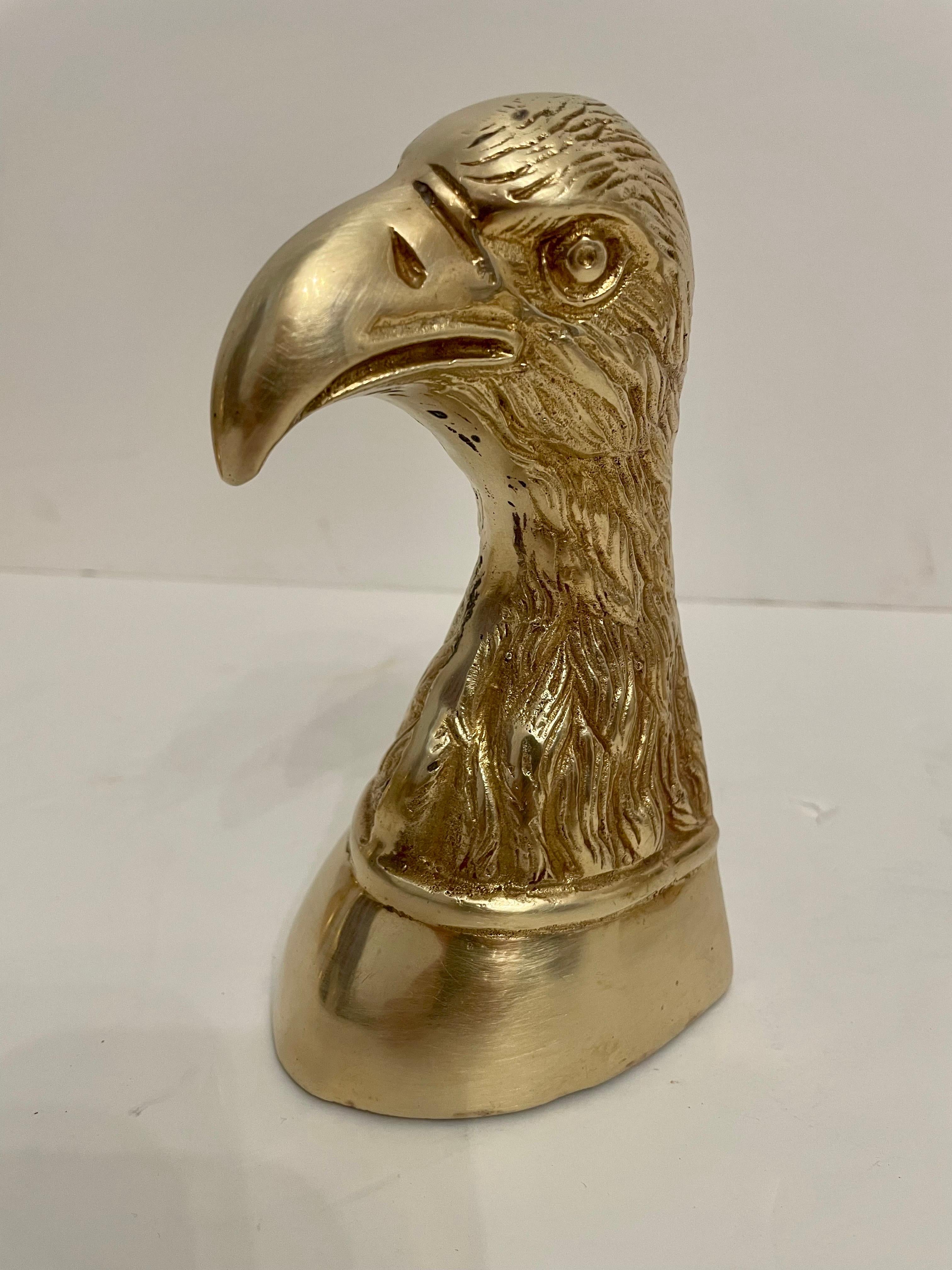 20th Century Pair of  Vintage Brass Eagle Bookends