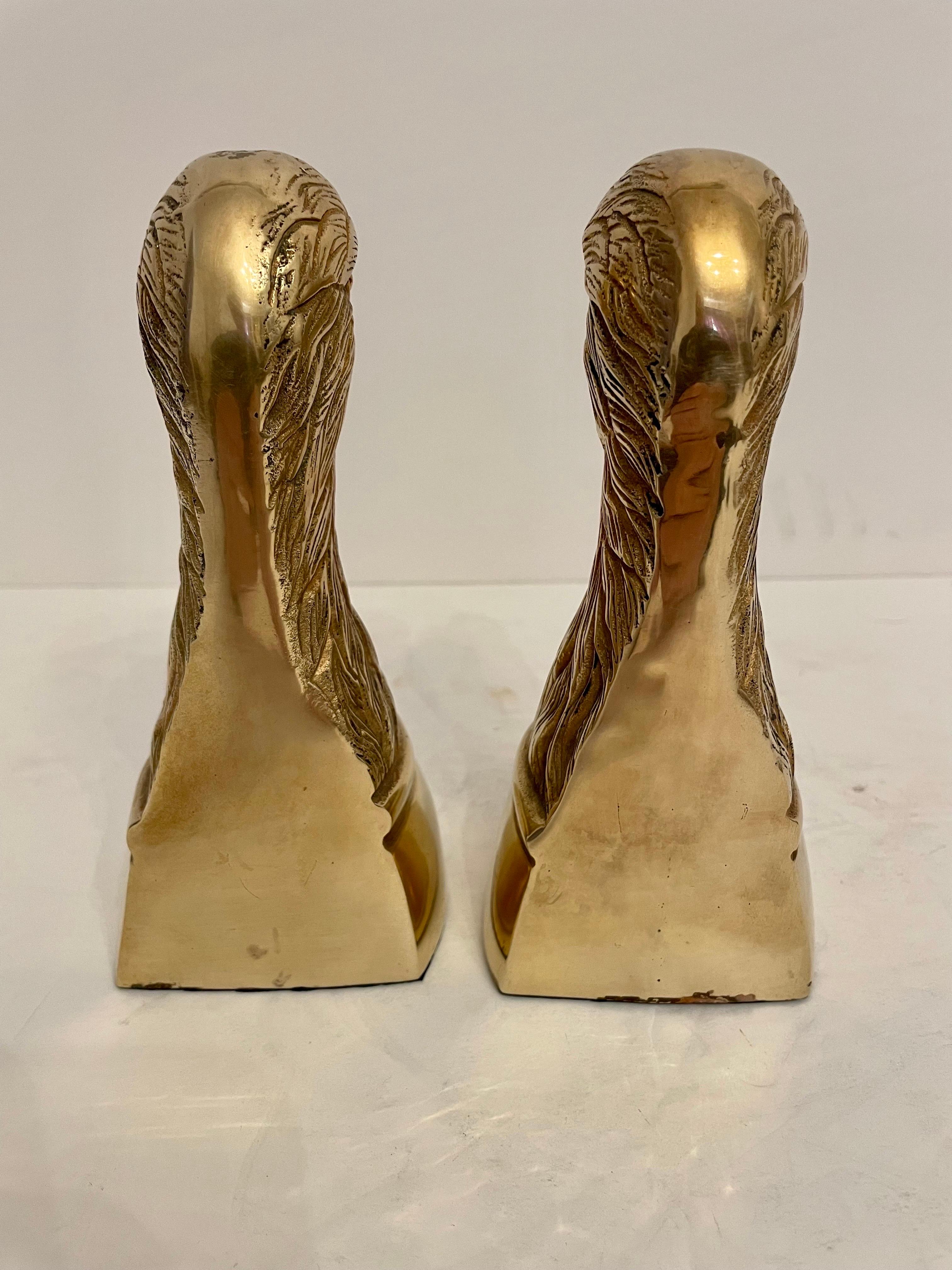 American Colonial Pair of Vintage Brass Eagle Bookends