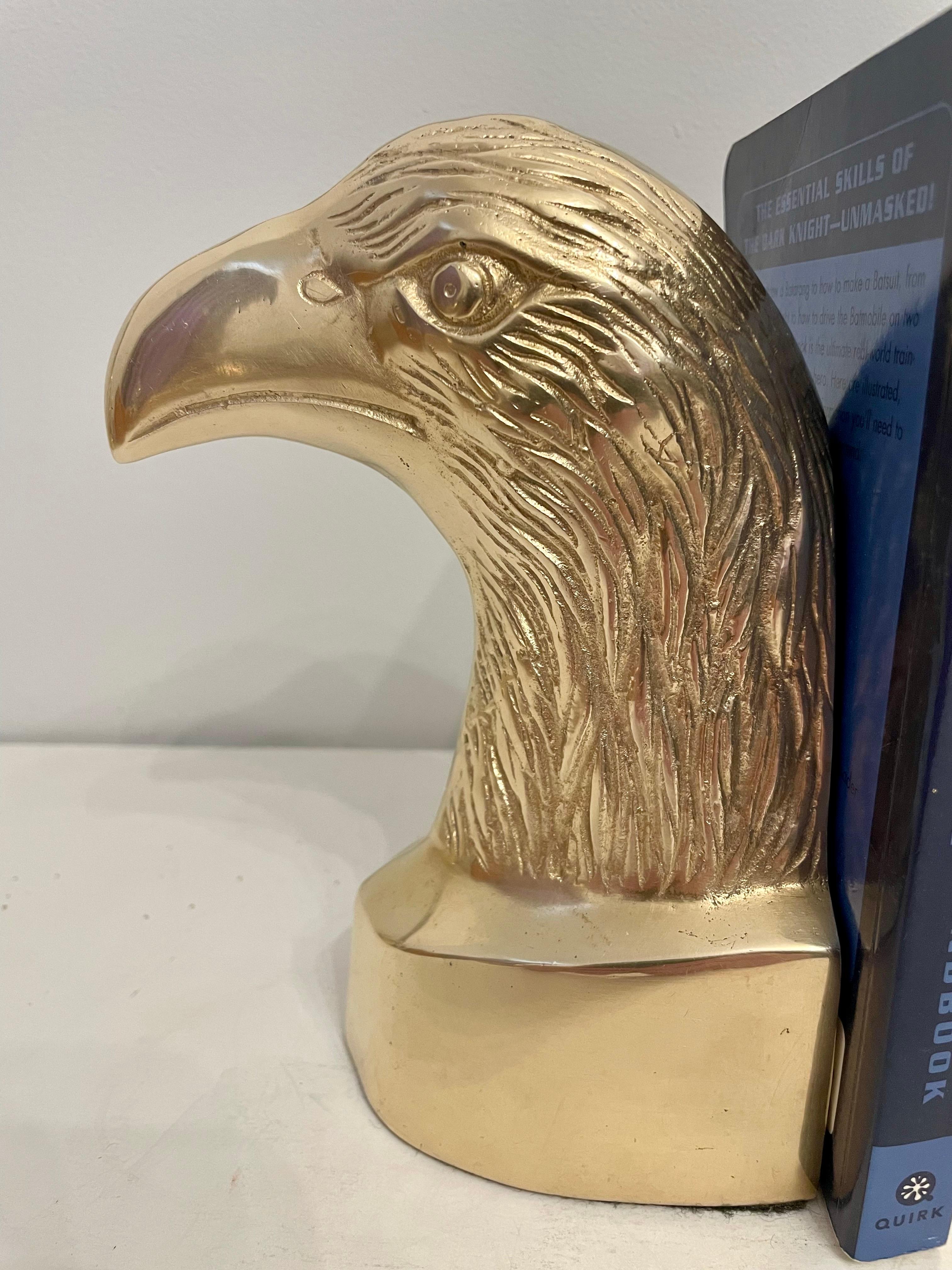 20th Century Pair of Vintage Brass Eagle Bookends For Sale