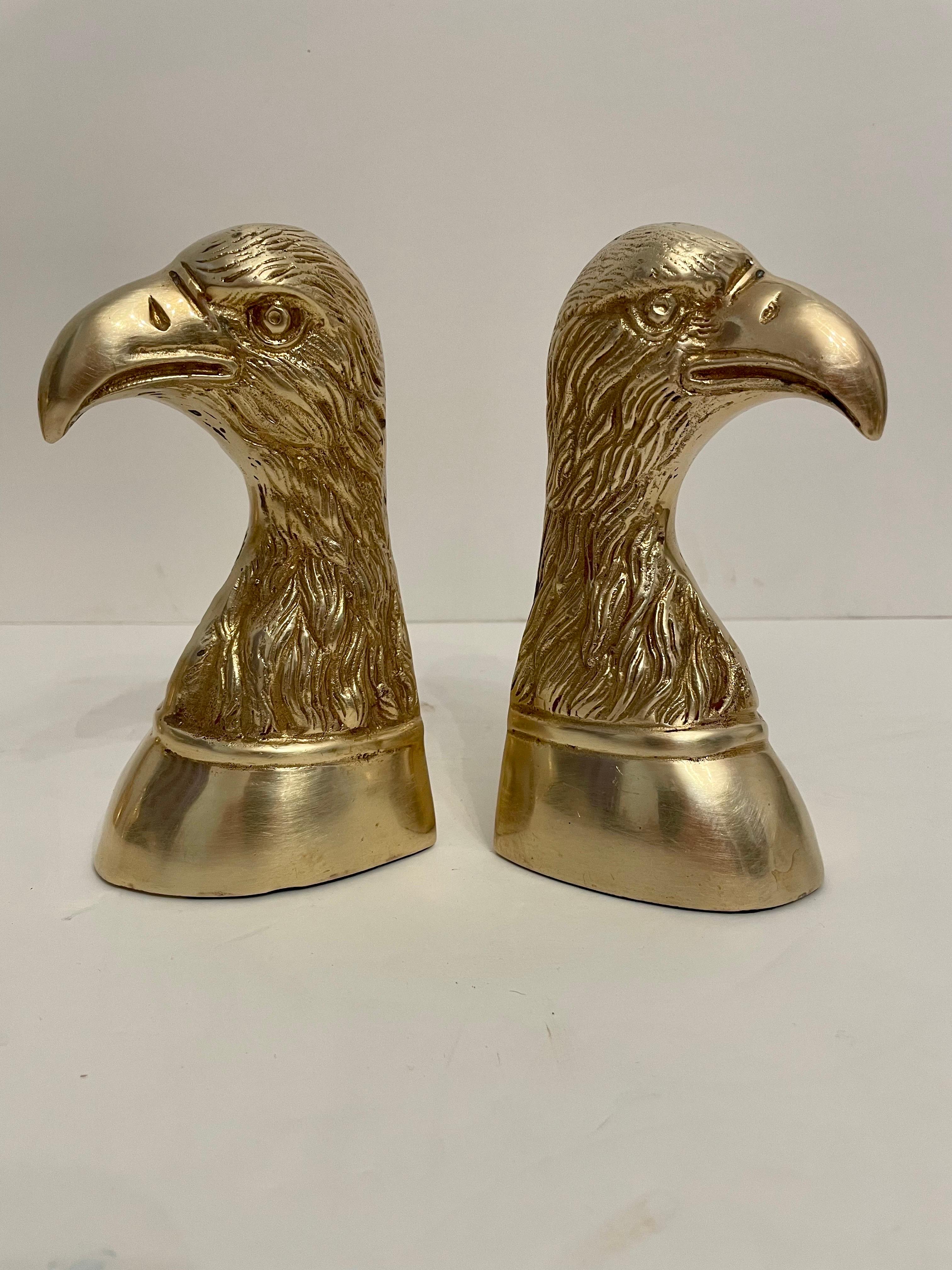 Pair of  Vintage Brass Eagle Bookends 1