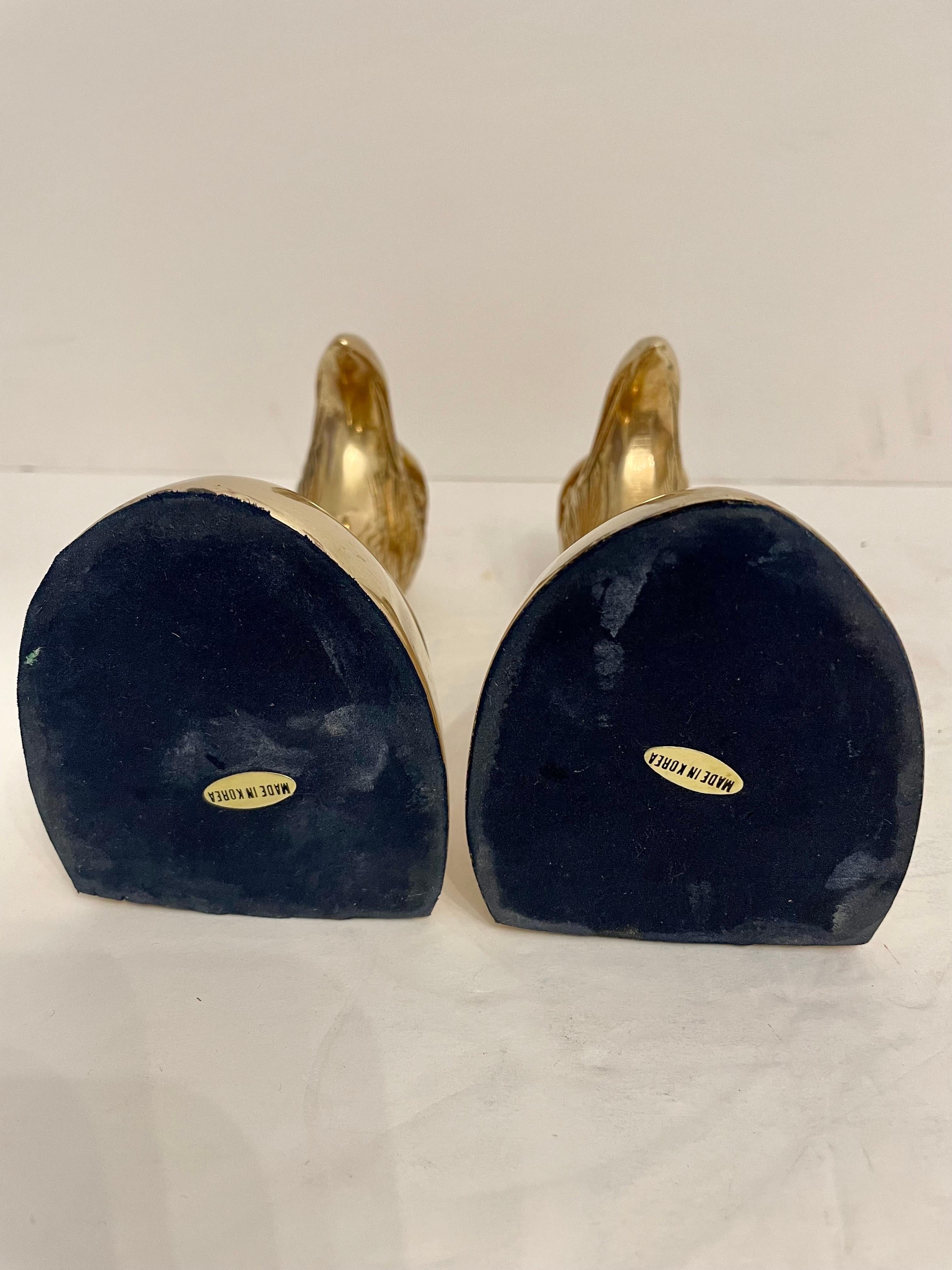Korean Pair of Vintage Brass Eagle Bookends