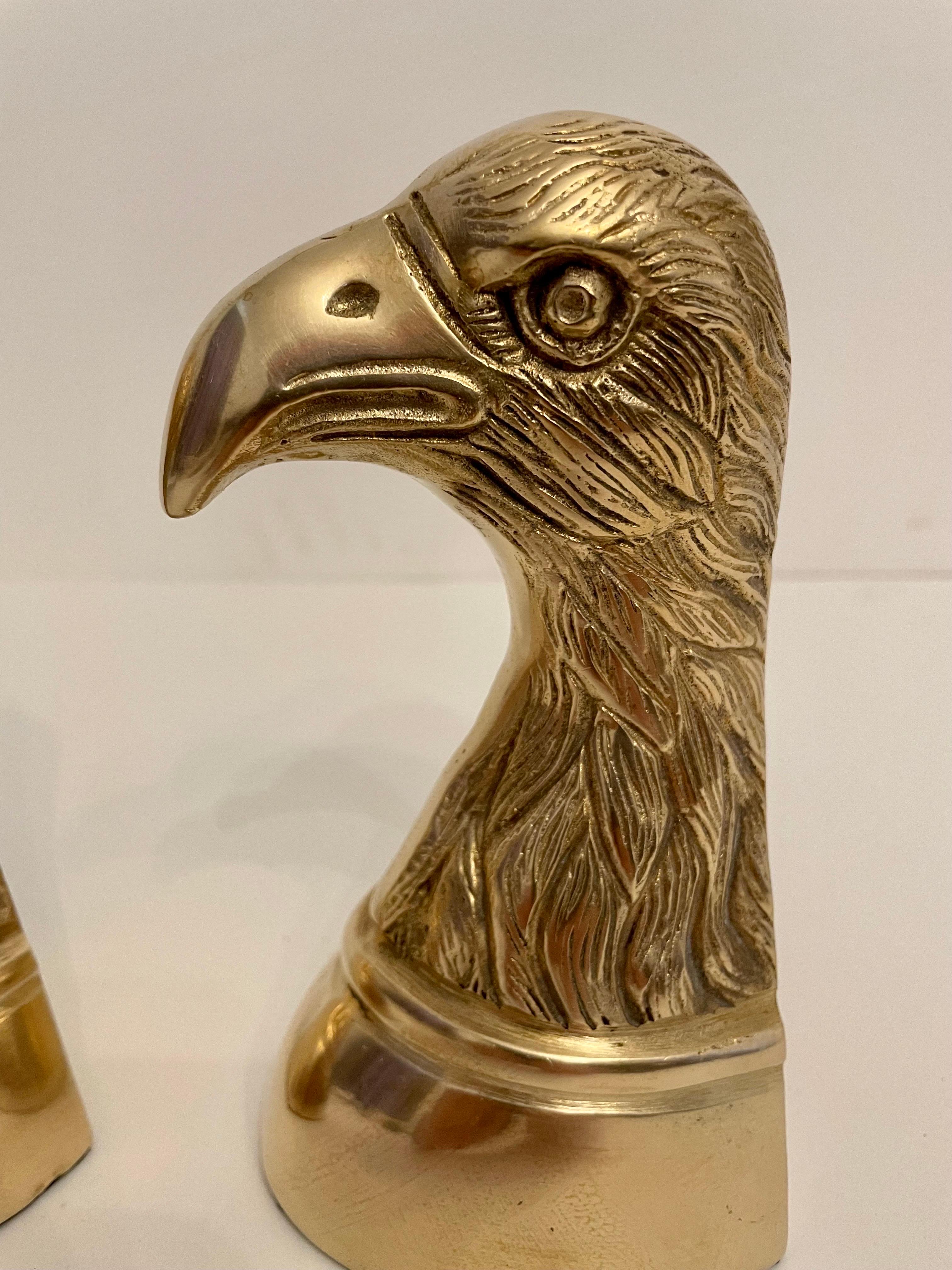 20th Century Pair of Vintage Brass Eagle Bookends