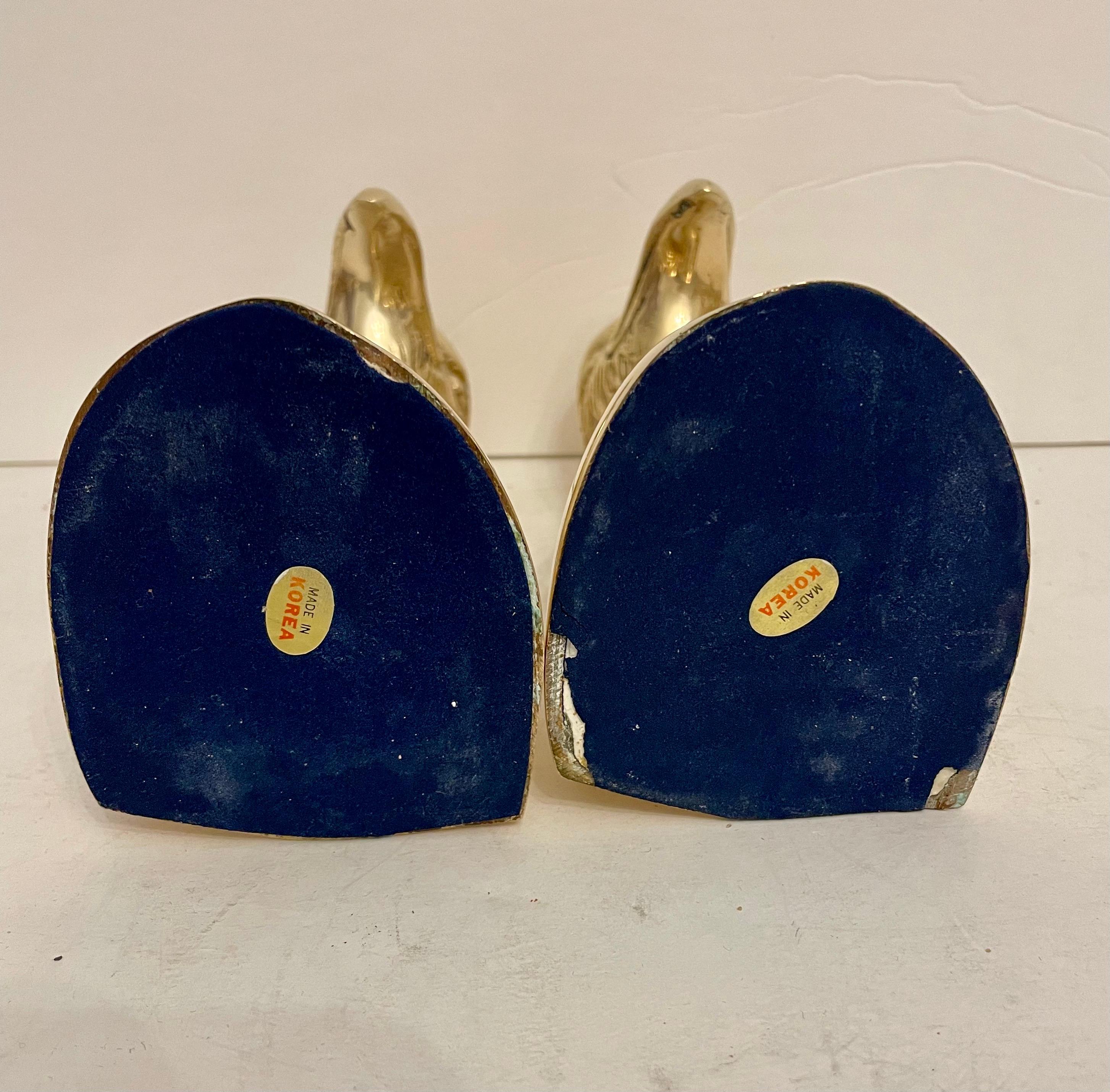 Pair of Vintage Brass Eagle Bookends 1