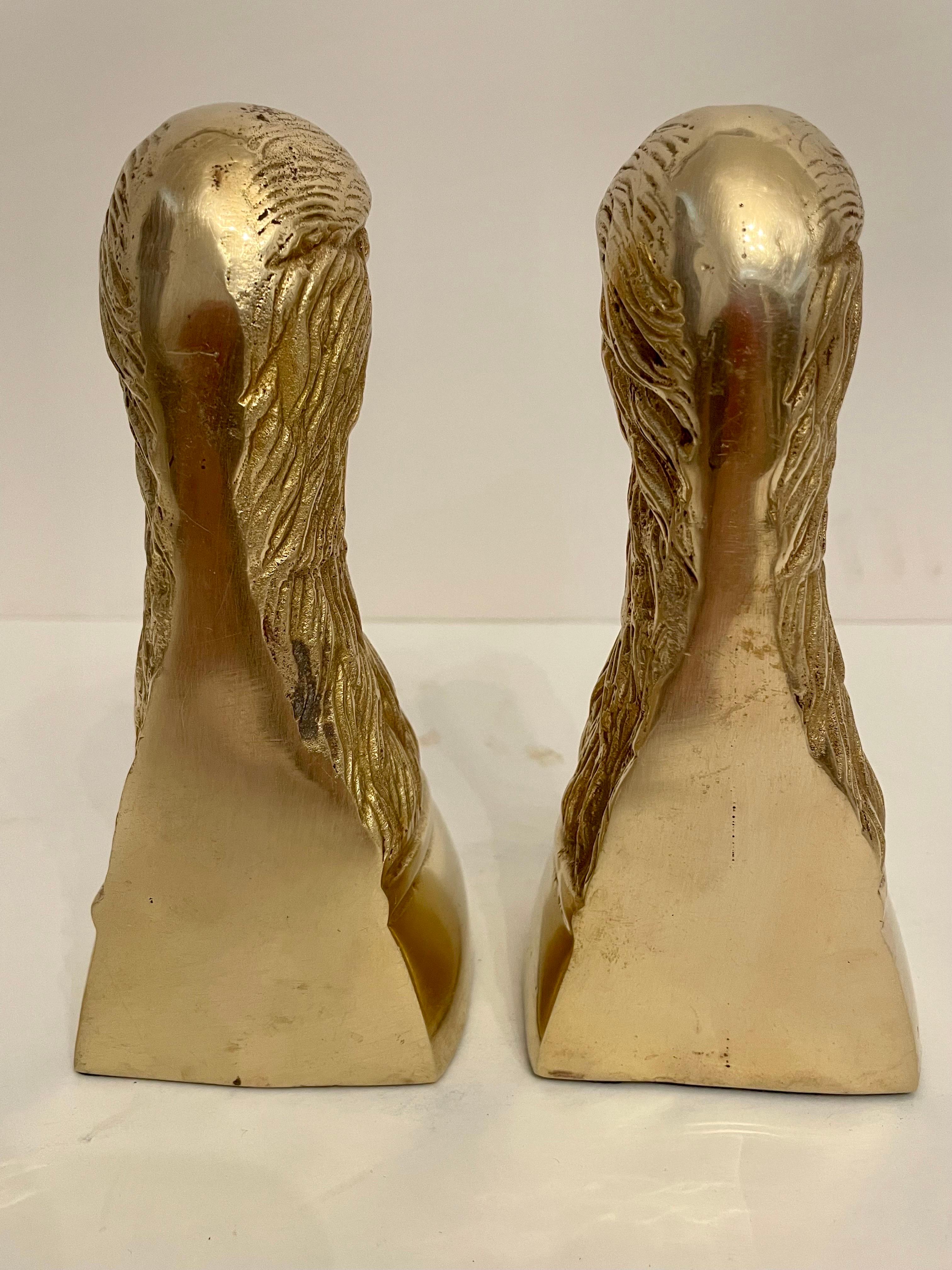 Pair of  Vintage Brass Eagle Bookends 2