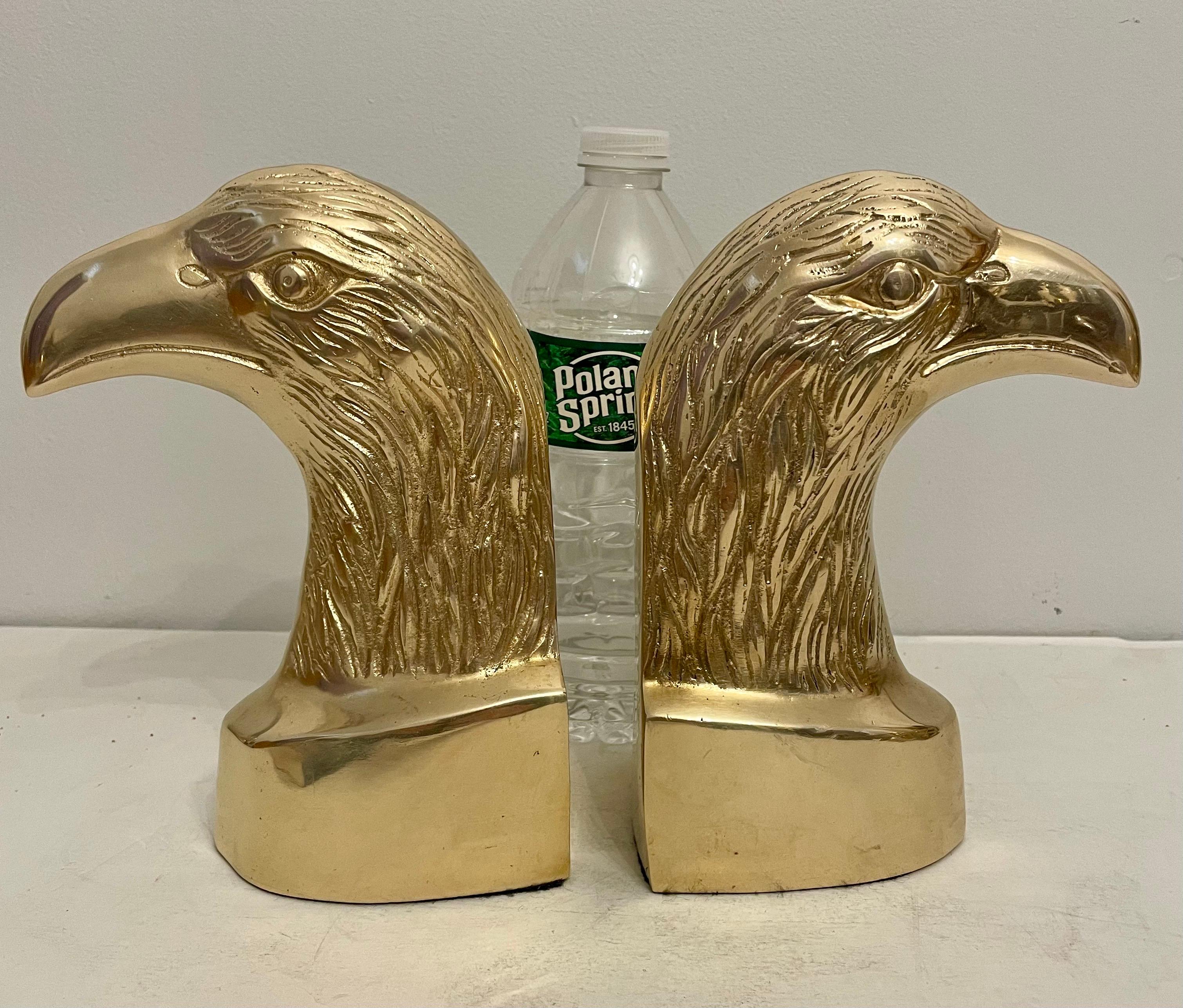 Pair of Vintage Brass Eagle Bookends For Sale 2