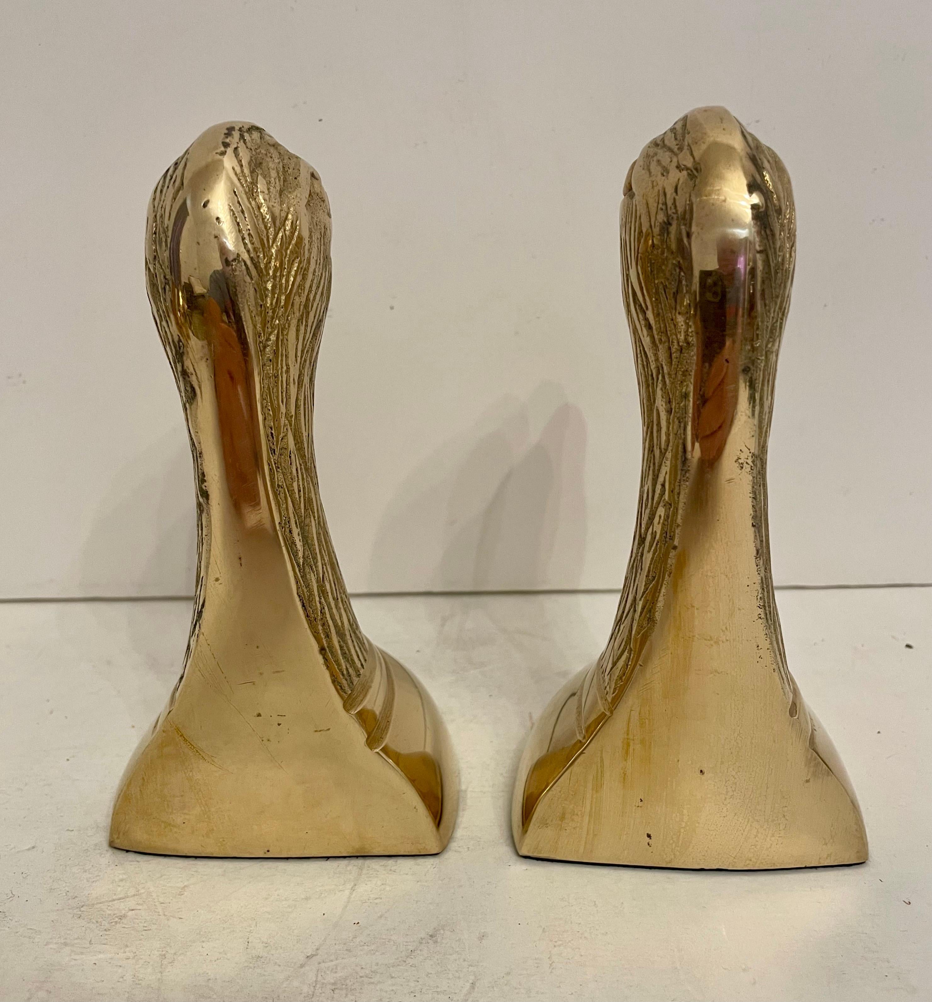 Par de sujetalibros de águila de latón vintage en venta 1