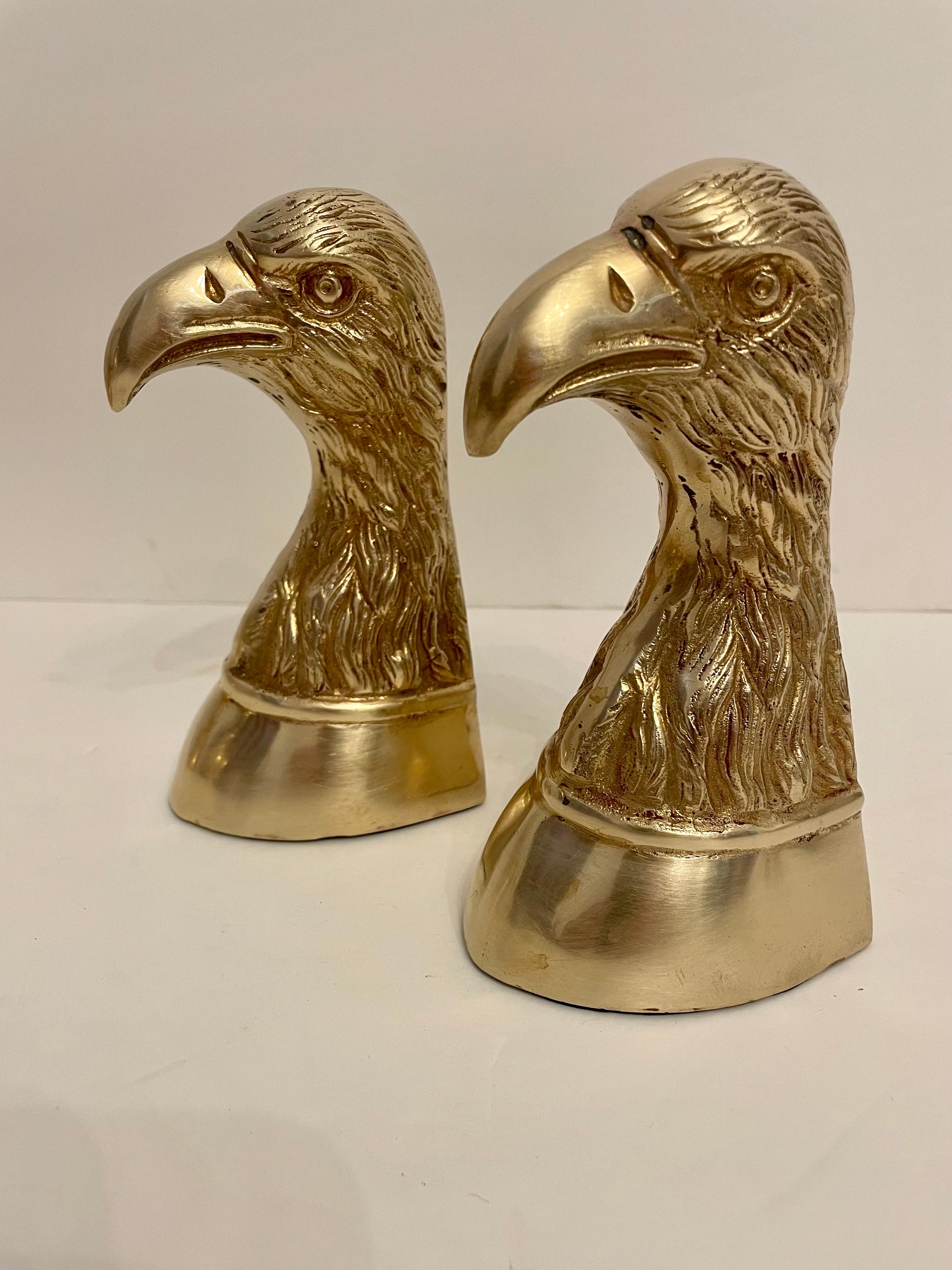 Pair of  Vintage Brass Eagle Bookends 3