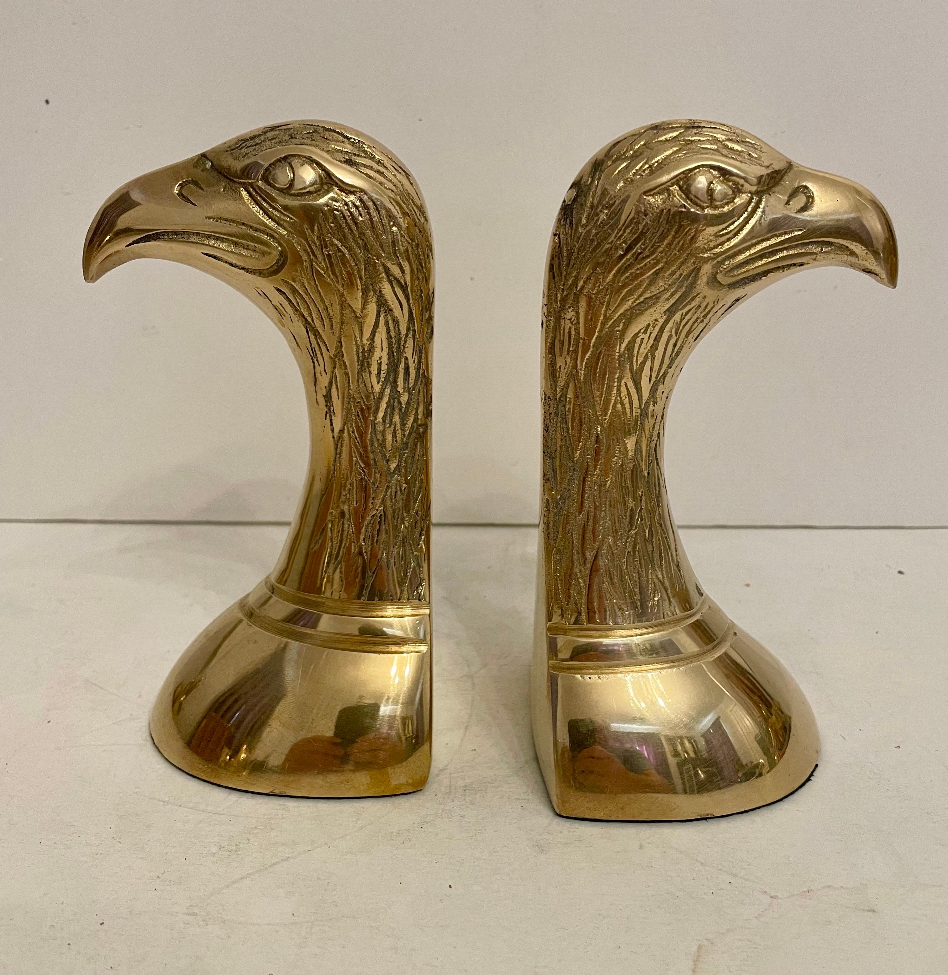 Par de sujetalibros de águila de latón vintage en venta 2