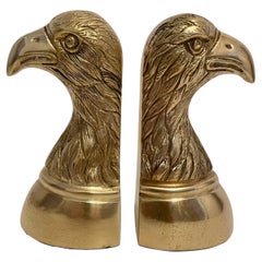 Paire de  Serre-livres aigle en laiton