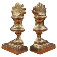 Pair of Vintage Brass "Flaming Torches" Bookends