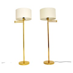 Pair of Vintage Brass Floor Lamps by George Hansen for Metalarte