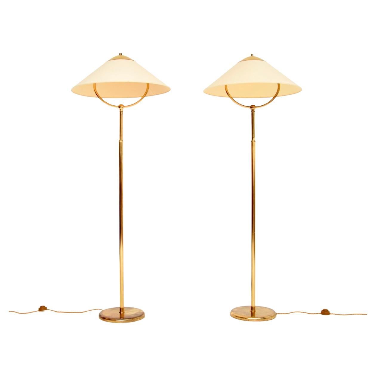Pair of Vintage Brass Floor Lamps