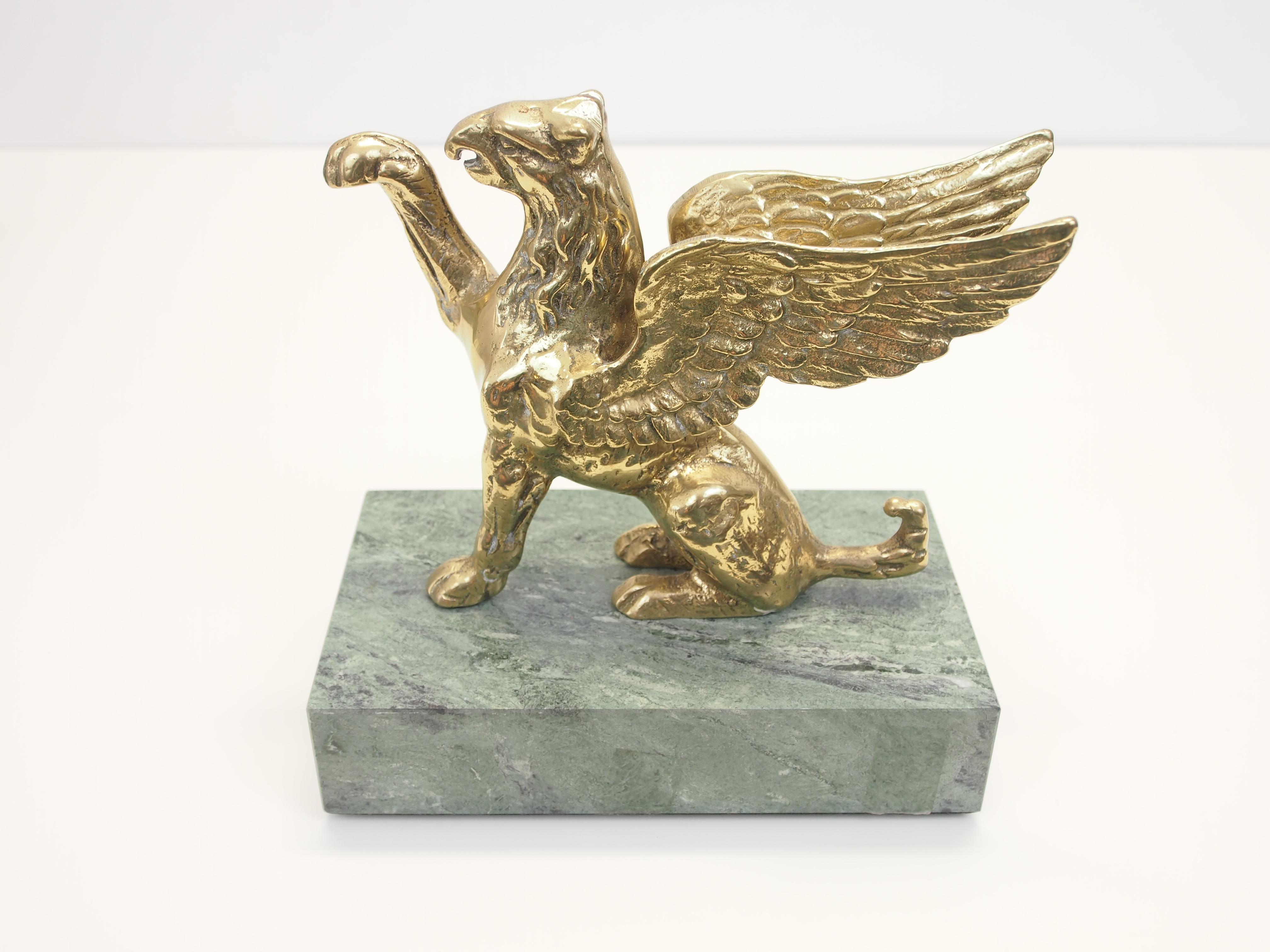 Pair of Vintage Brass Griffin Figurines 6