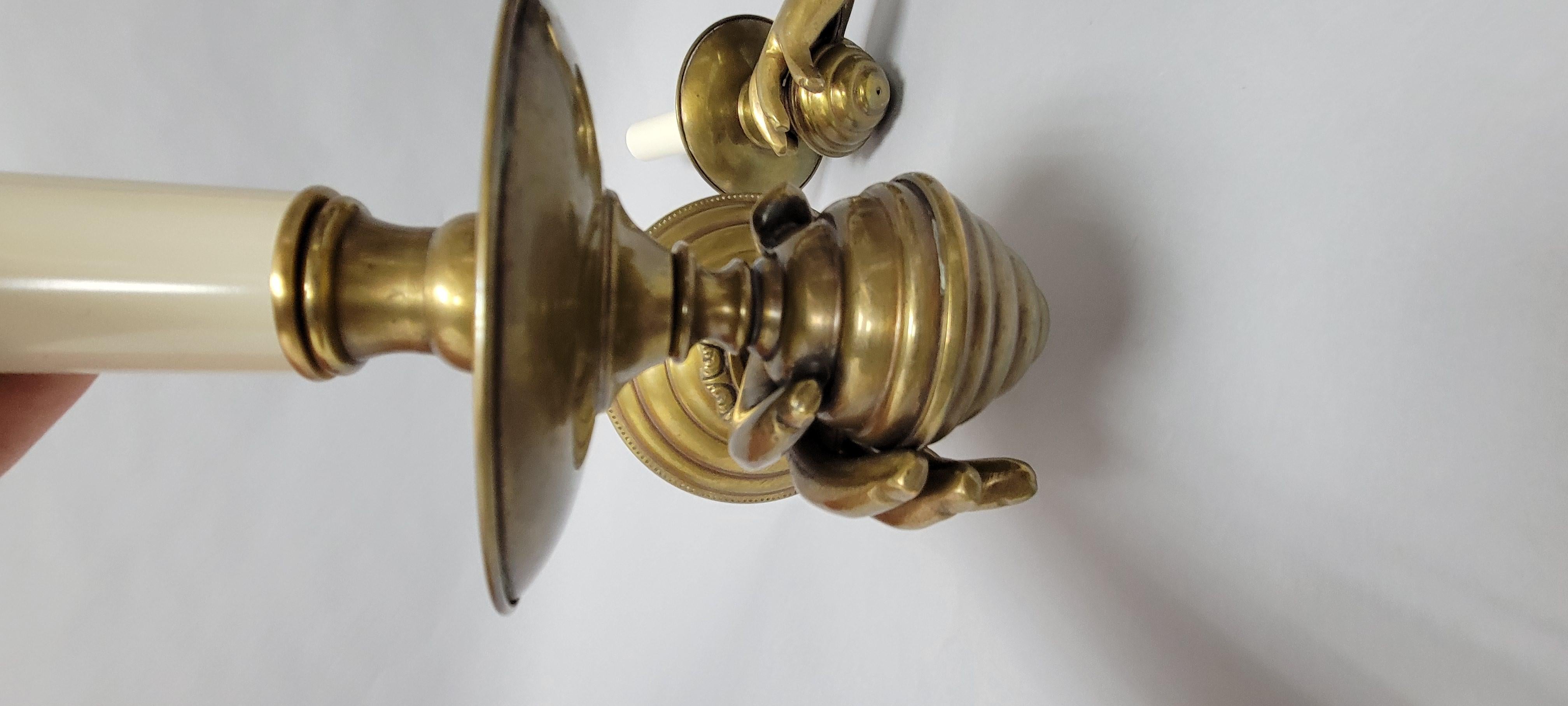 Pair of Vintage Brass Hand-Holding Candle Wall Sconces – Andre Arbus Style 1