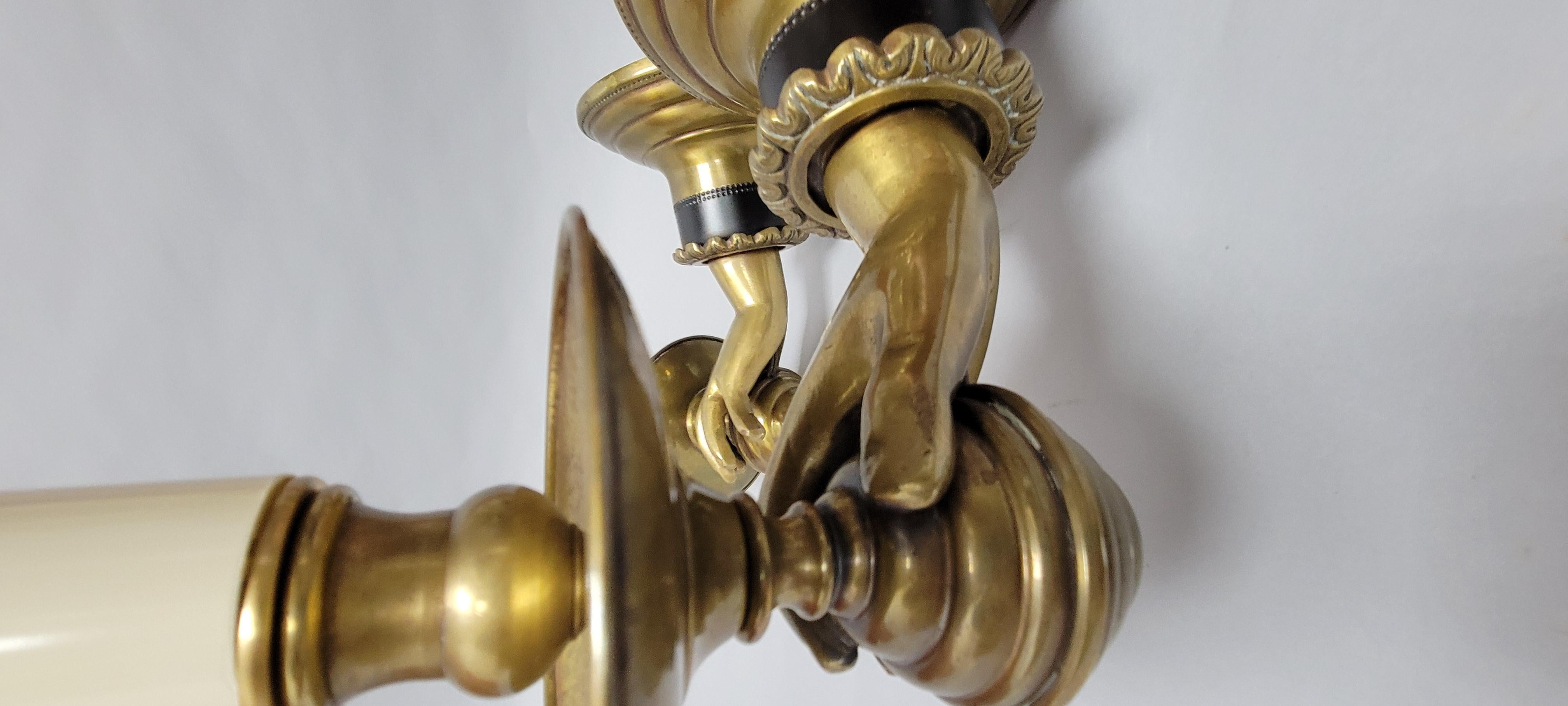 Pair of Vintage Brass Hand-Holding Candle Wall Sconces – Andre Arbus Style 2
