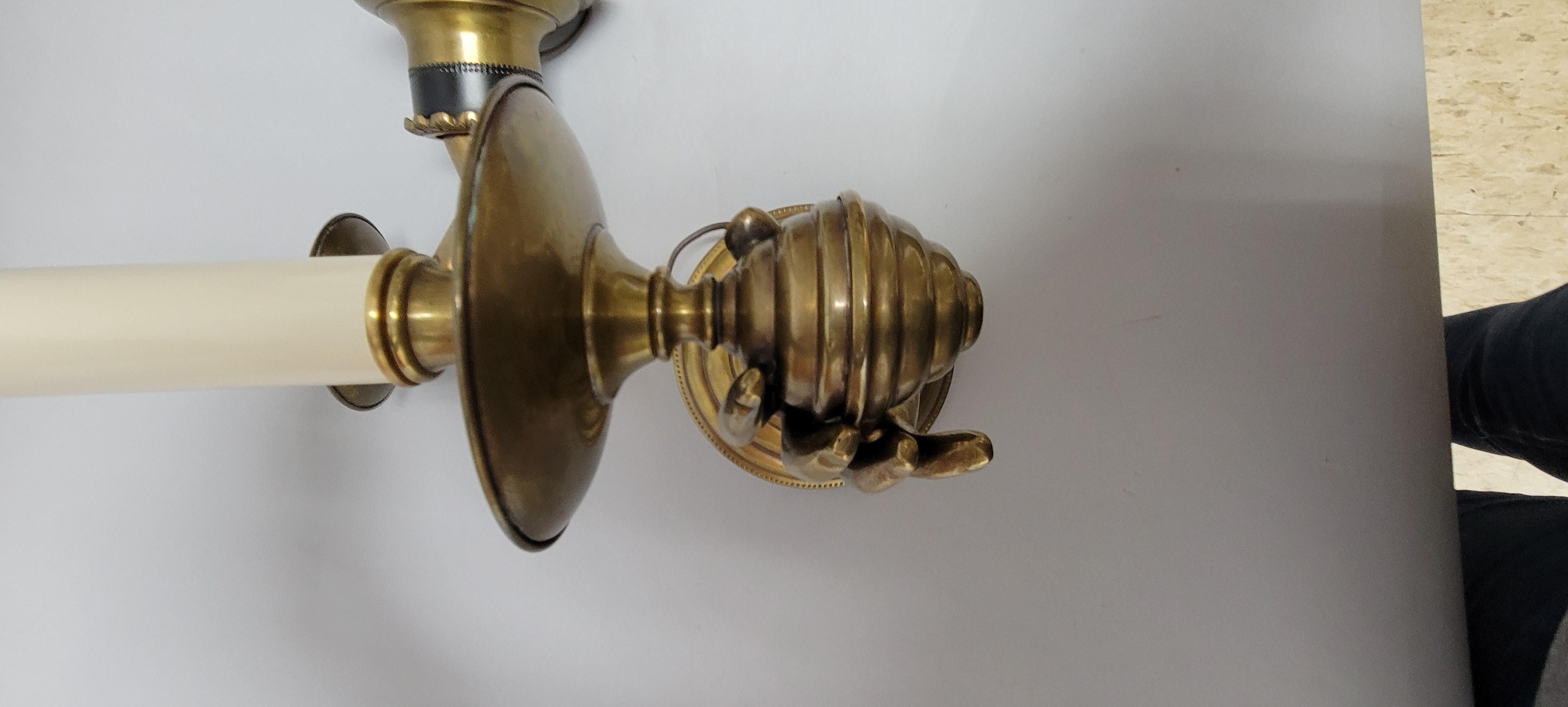 Pair of Vintage Brass Hand-Holding Candle Wall Sconces – Andre Arbus Style 3
