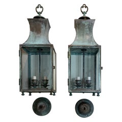 Pair of Vintage Brass Hanging Lantern Pair of Vintage Brass Hanging Lantern