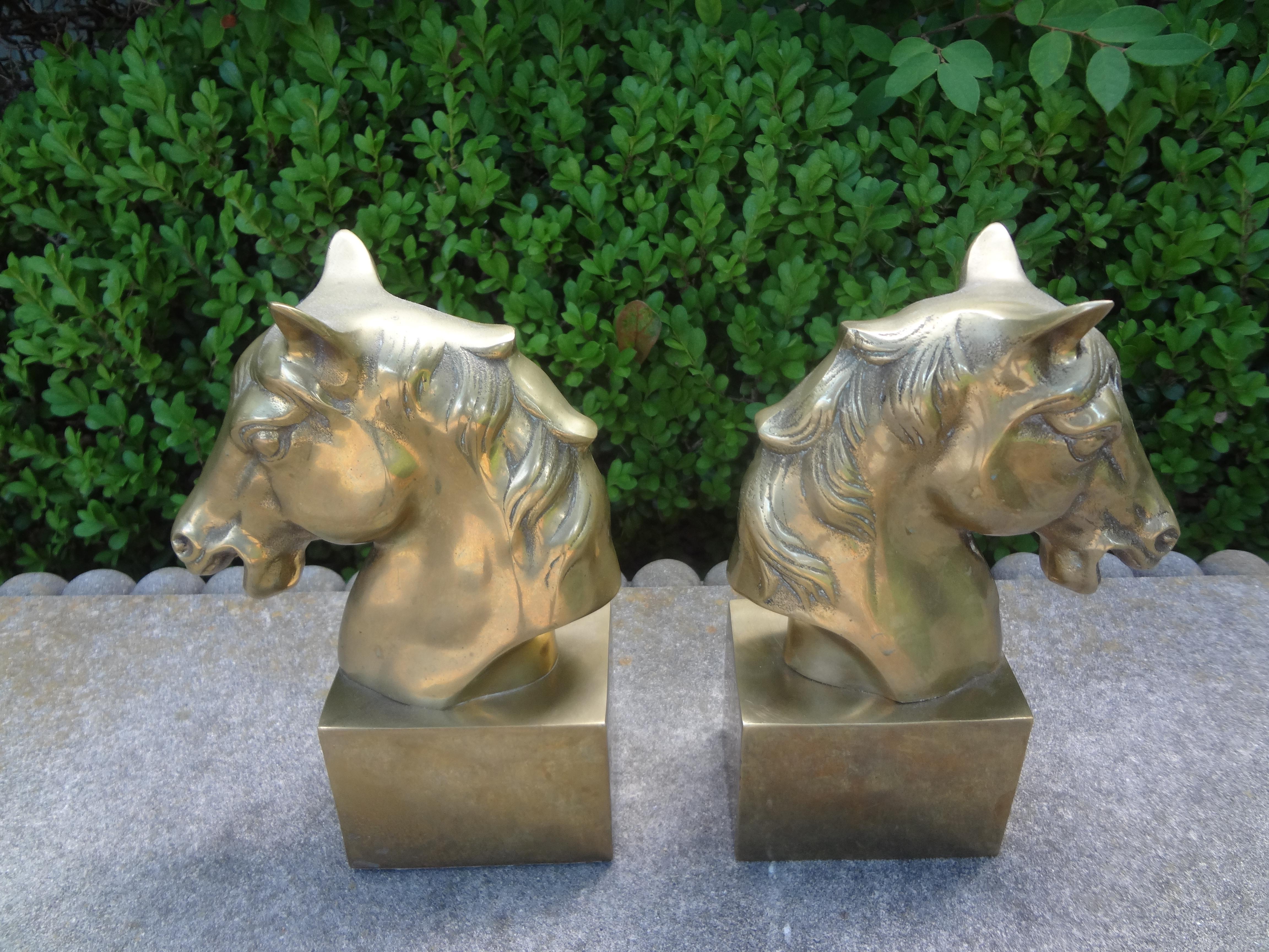 Unknown Pair of Vintage Brass Horse Head Bookends