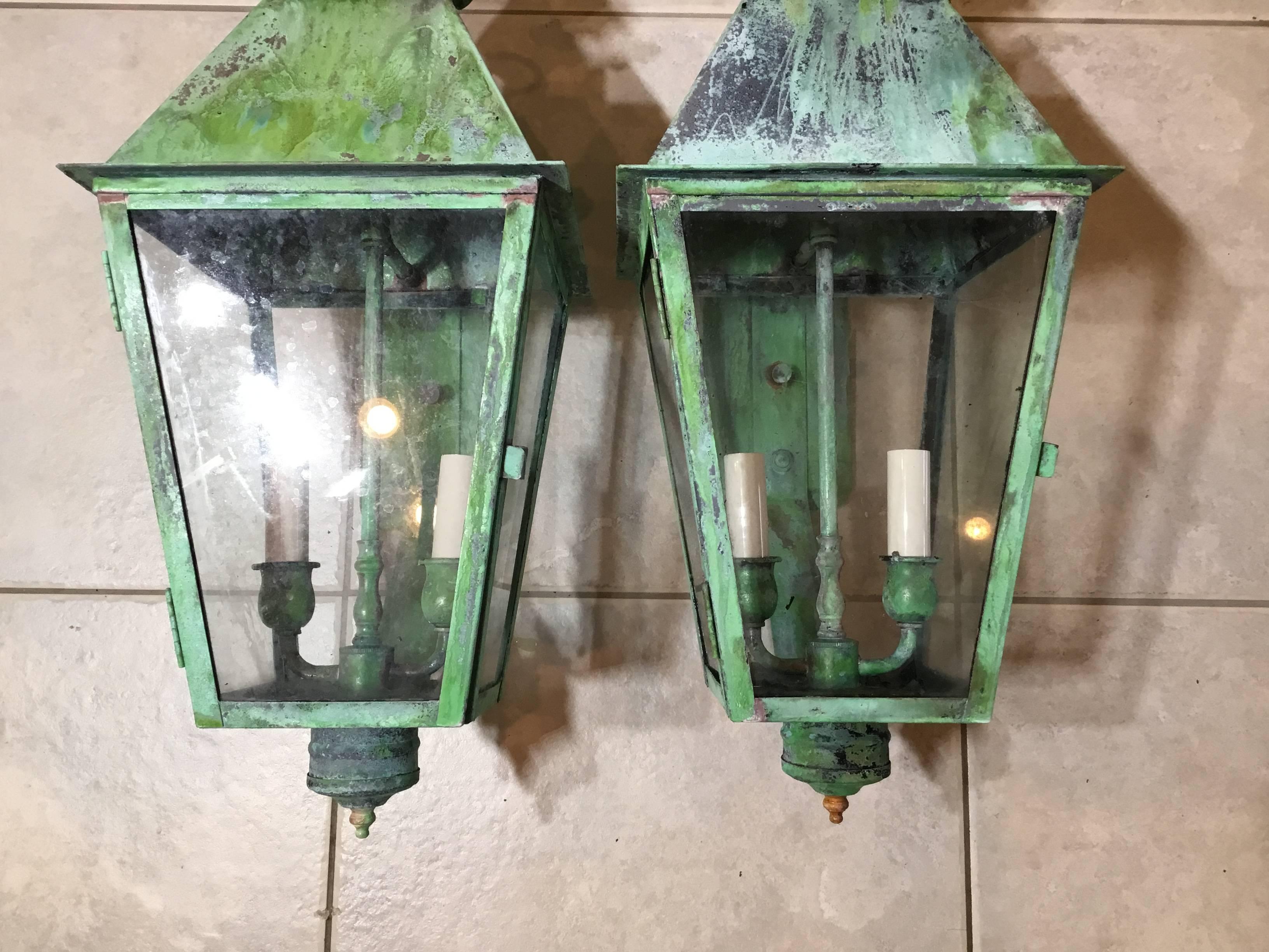 Pair of Vintage Brass Lantern 2
