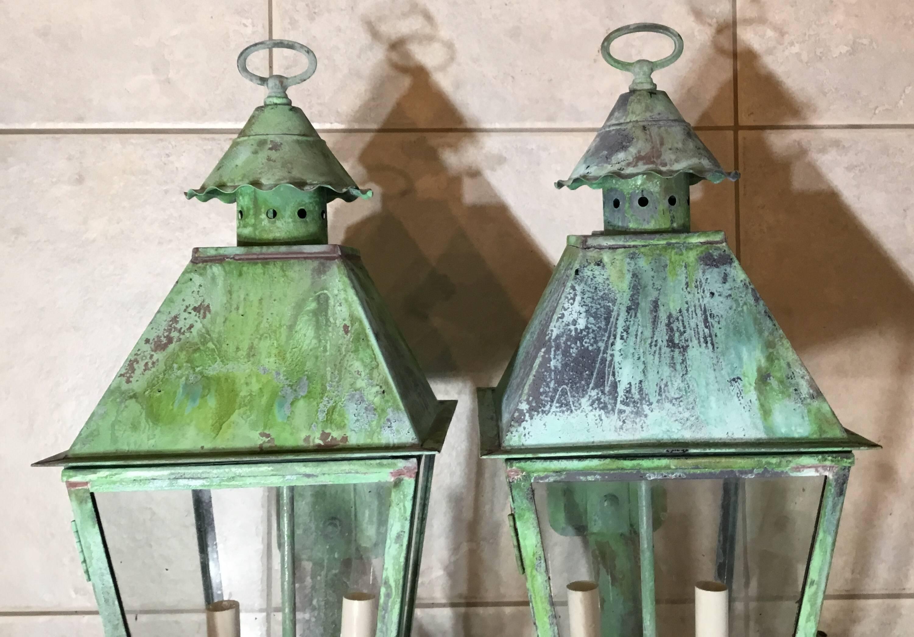 Pair of Vintage Brass Lantern 3
