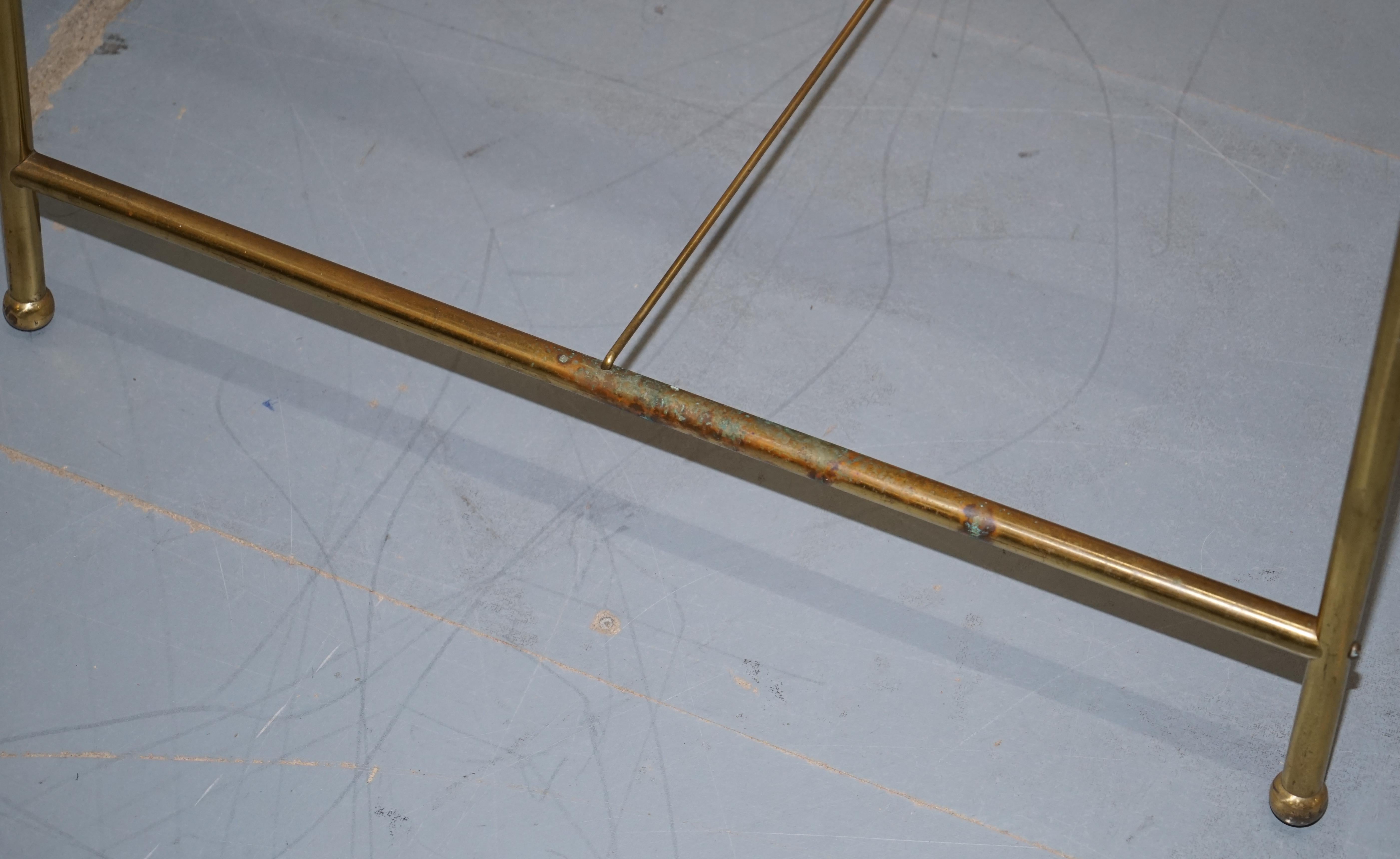 20th Century PAIR OF VINTAGE BRASS LARGE 203CM TALL FOLDING ARTIST EASELs PICTURE DISPLAY