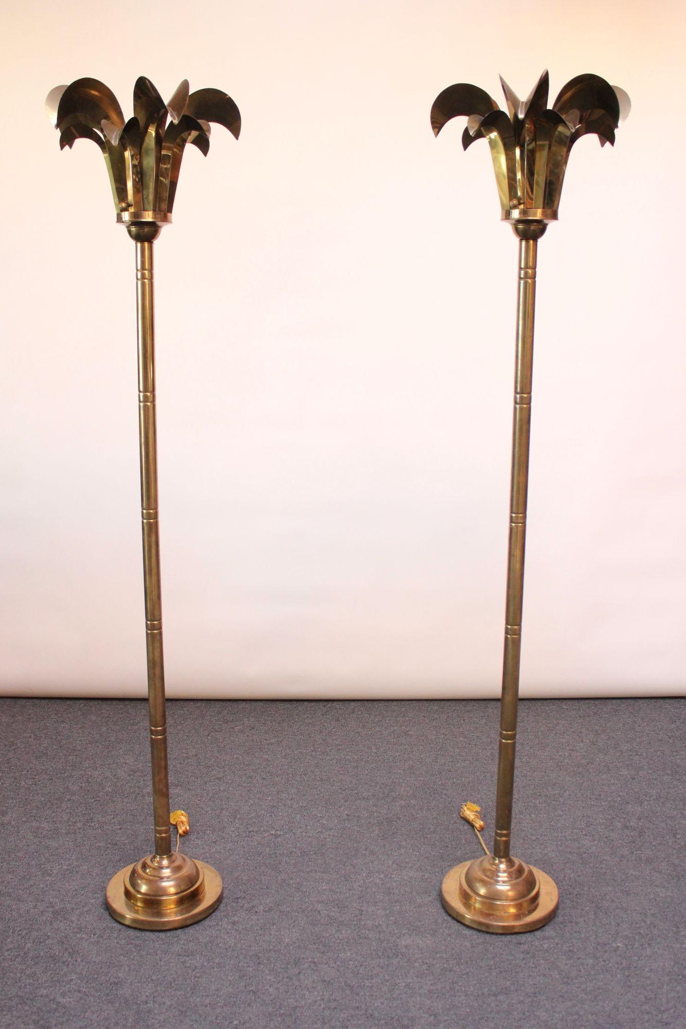 Hollywood Regency Coppia di lampade da terra 
