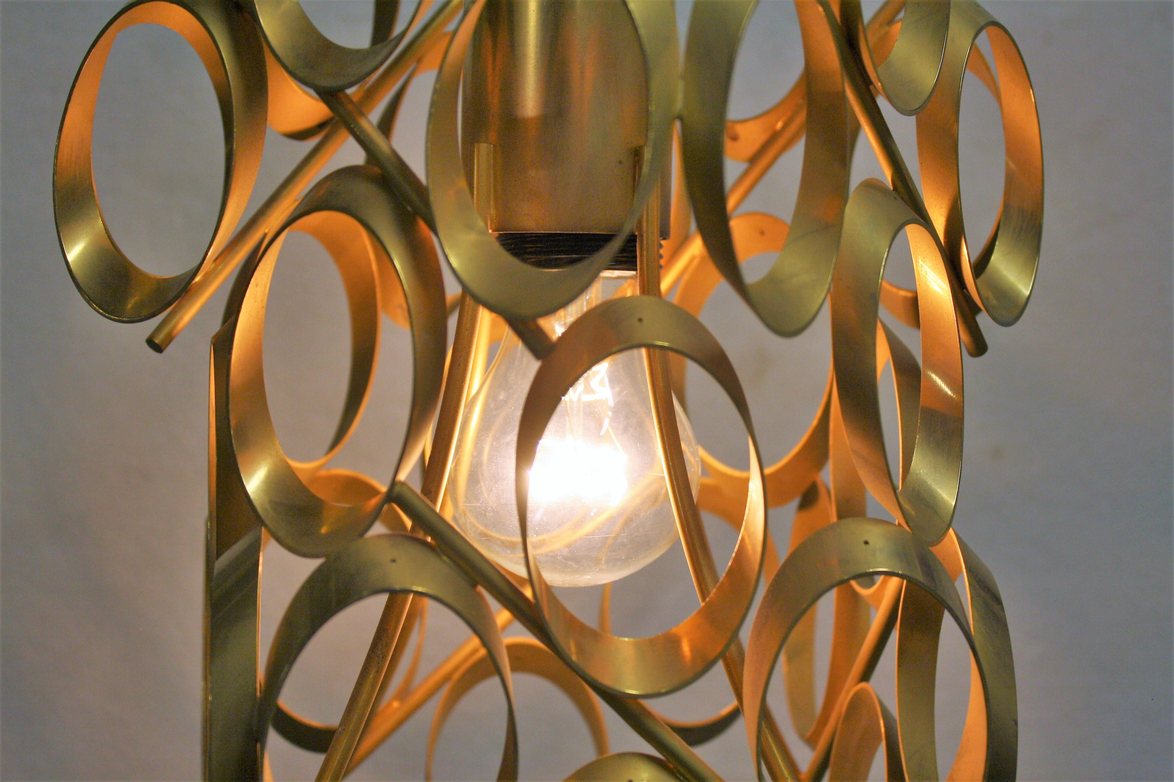 Pair of Vintage Brass Pendant Lights by Gaetano Sciolari, 1960s, Italy 1