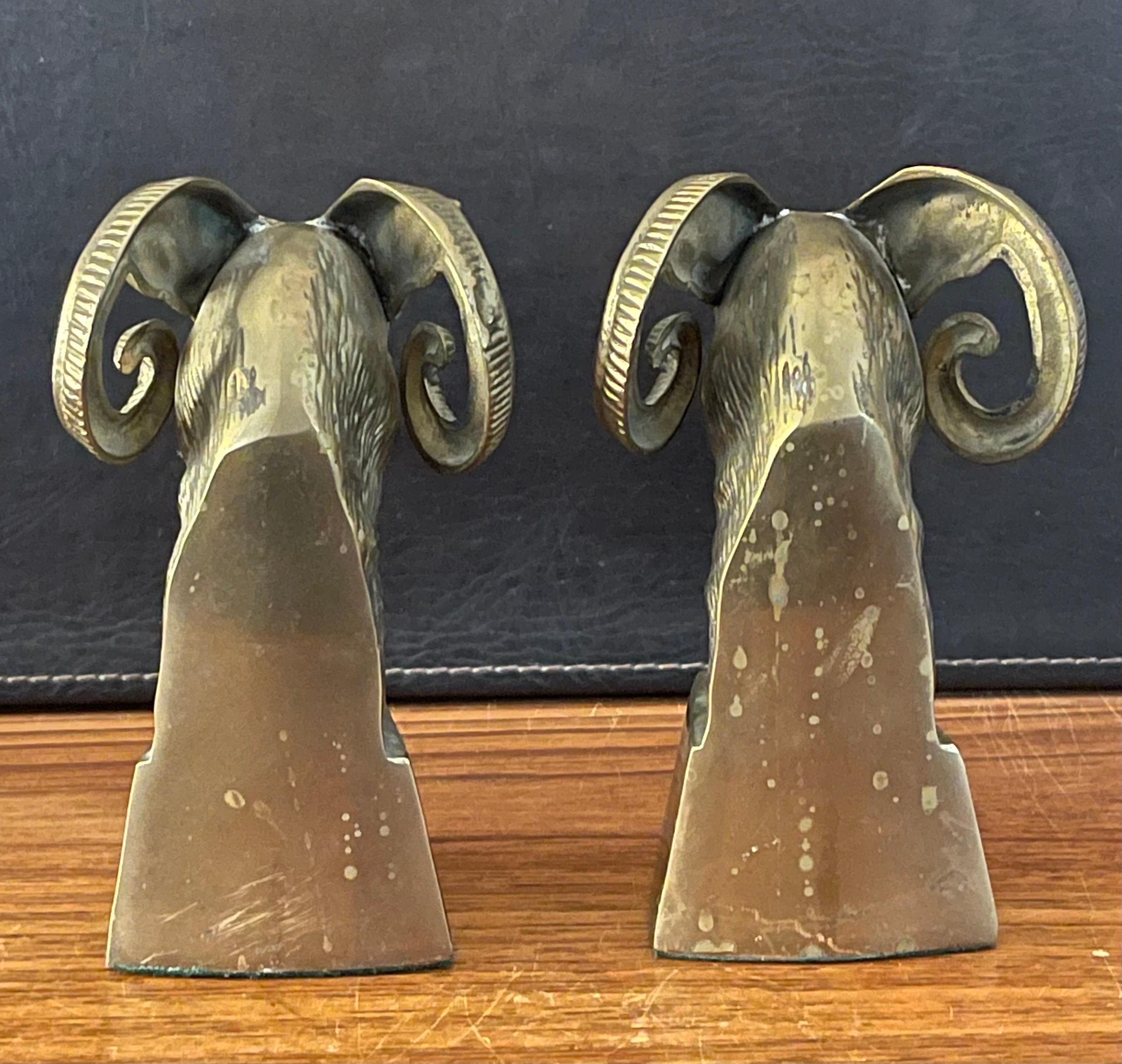 brass ram bookends