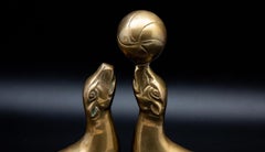 Pair of Vintage Brass Seal Bookends