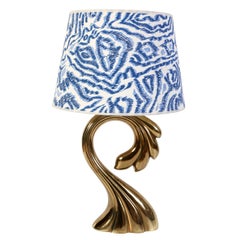 Pair of Vintage Brass Swirl Shaped Mid Century Lamps