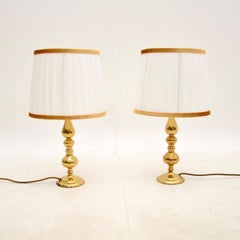Pair of Vintage Brass Table Lamps