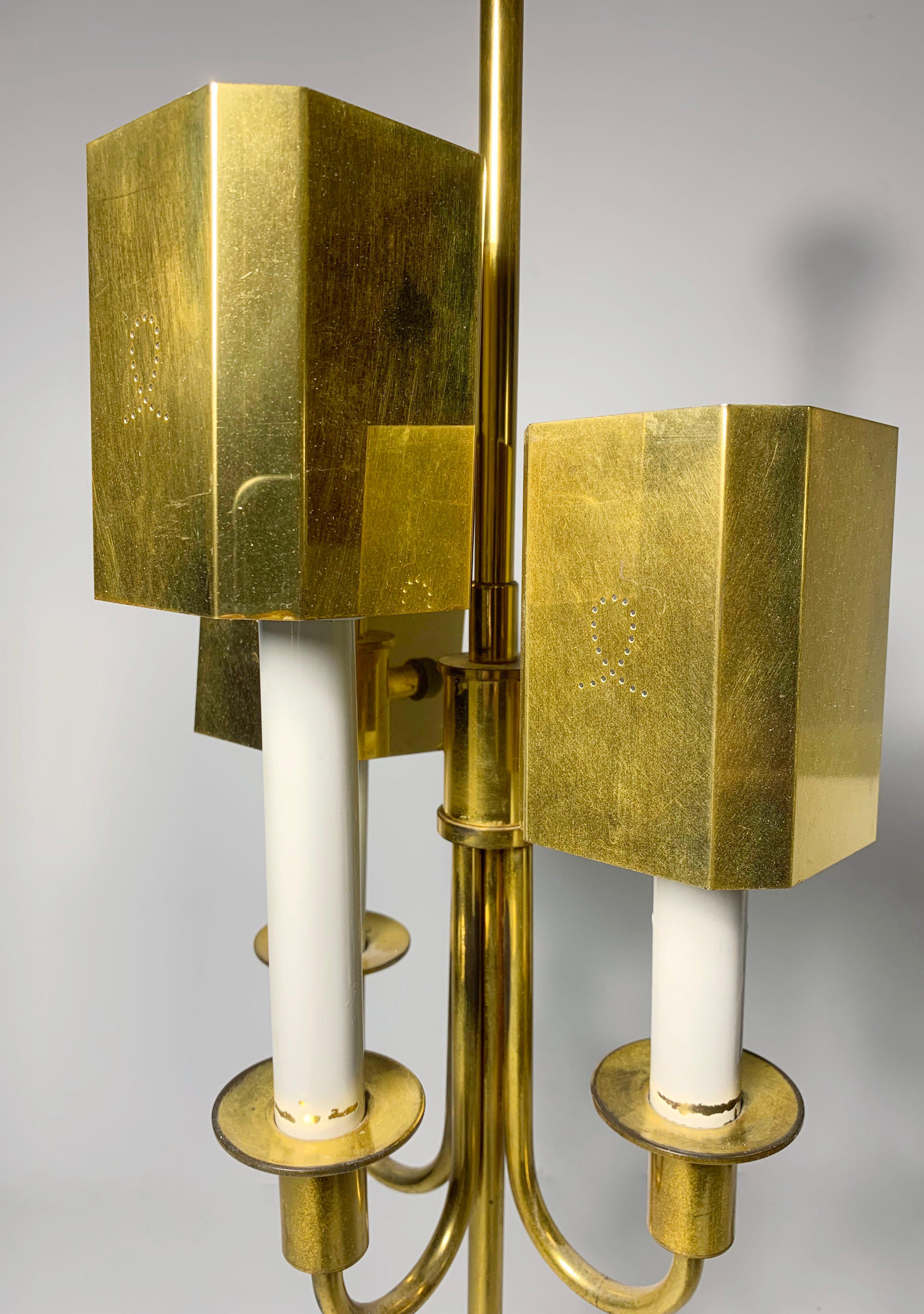 Paar Vintage-Tischlampen aus Messing in der Art von Parzinger (20. Jahrhundert) im Angebot