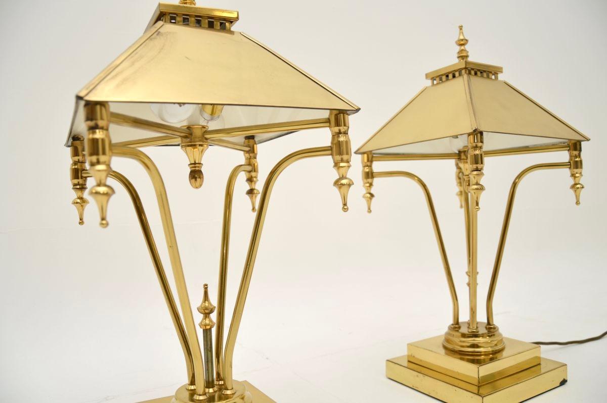Fin du 20e siècle Paire de lampes de table en laiton en vente