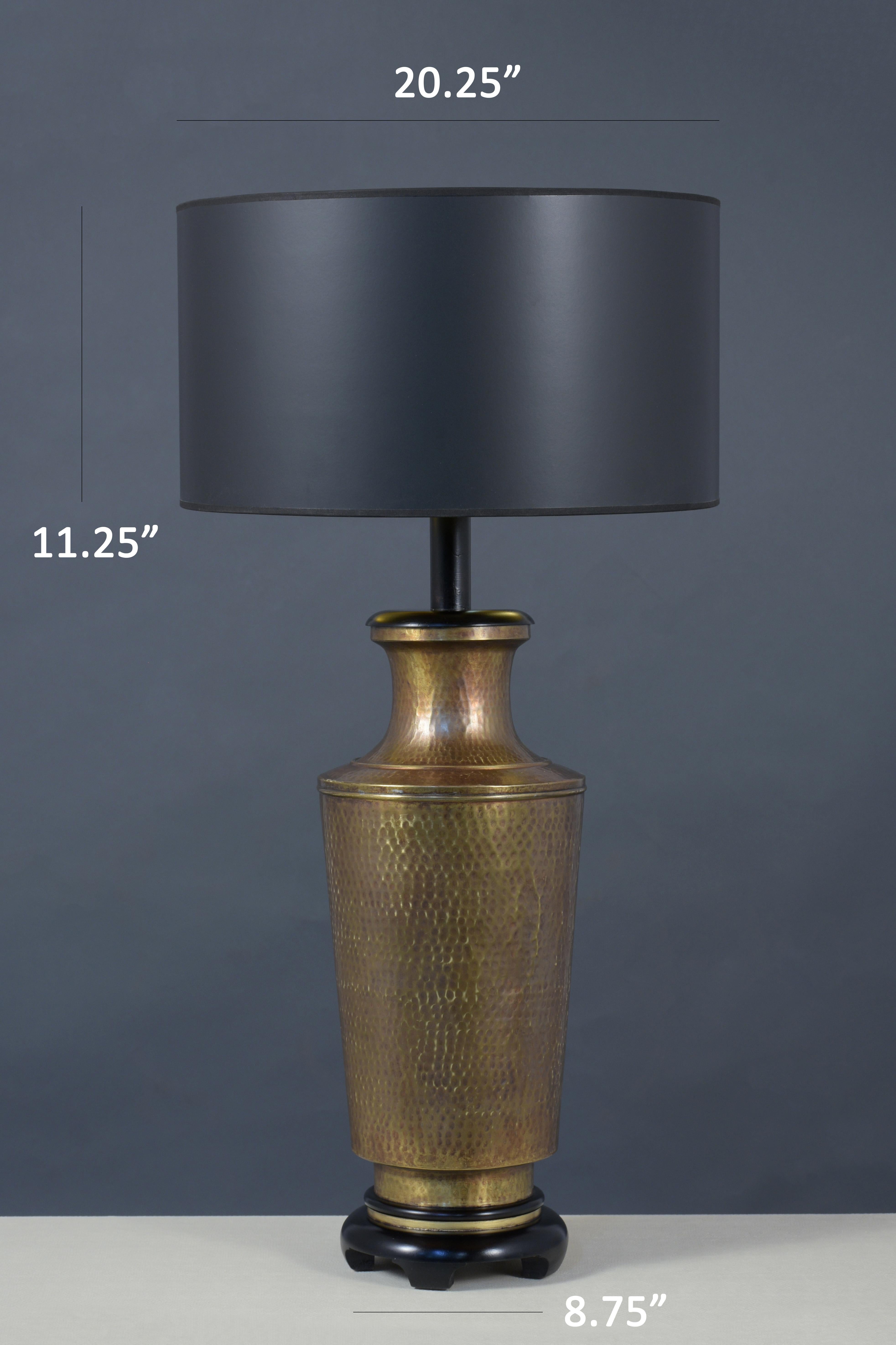 American Pair of Vintage 1960's Brass Table Lamps