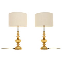 Pair of Vintage Brass Table Lamps