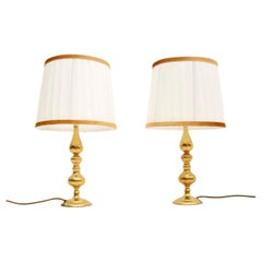 Pair of Used Brass Table Lamps