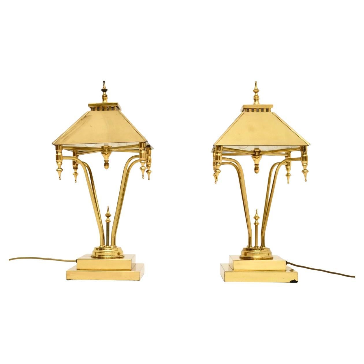 Pair of Vintage Brass Table Lamps