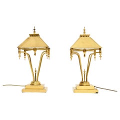 Pair of Vintage Brass Table Lamps