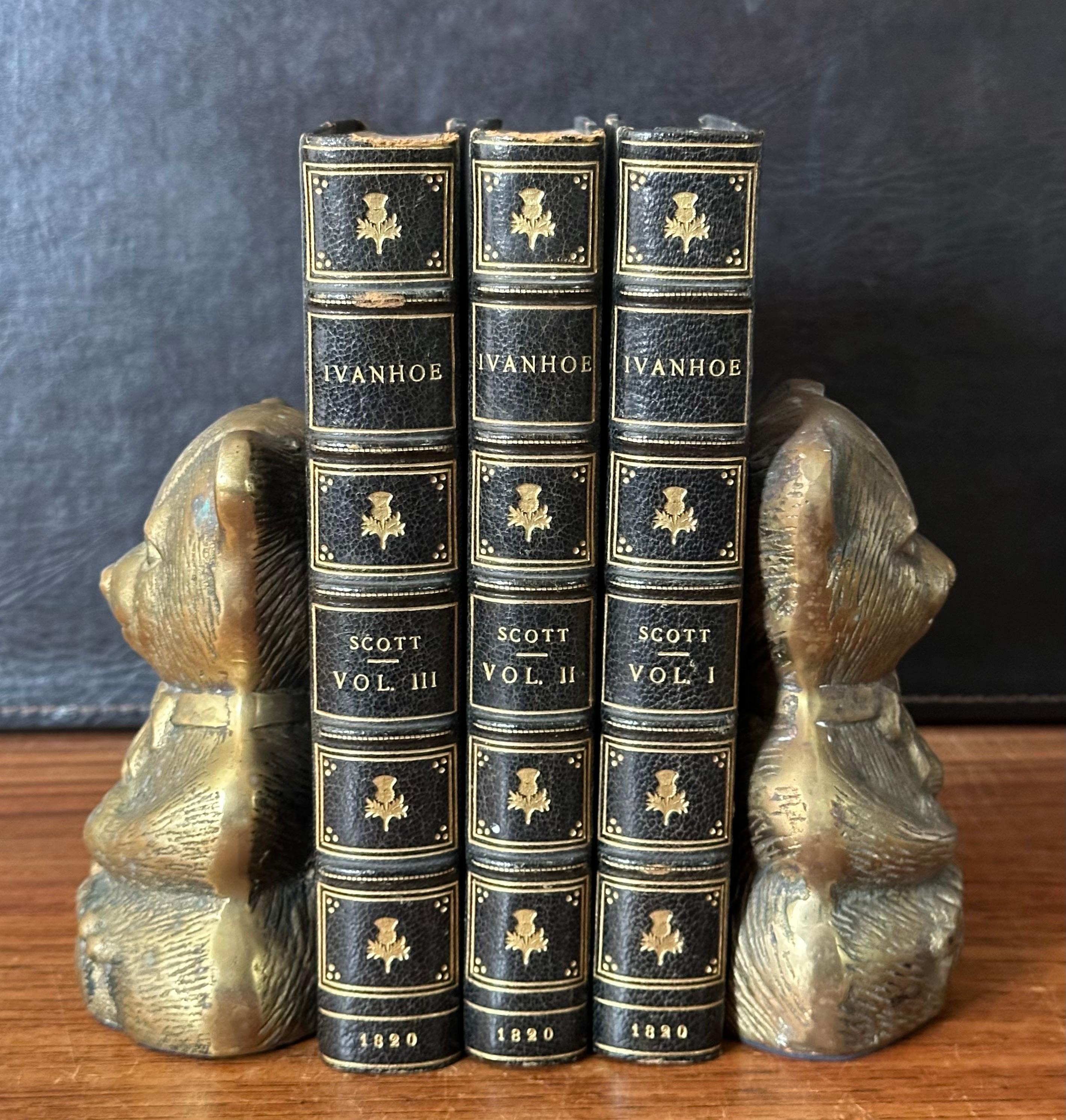 Pair of Vintage Brass Teddy Bear Bookends For Sale 8