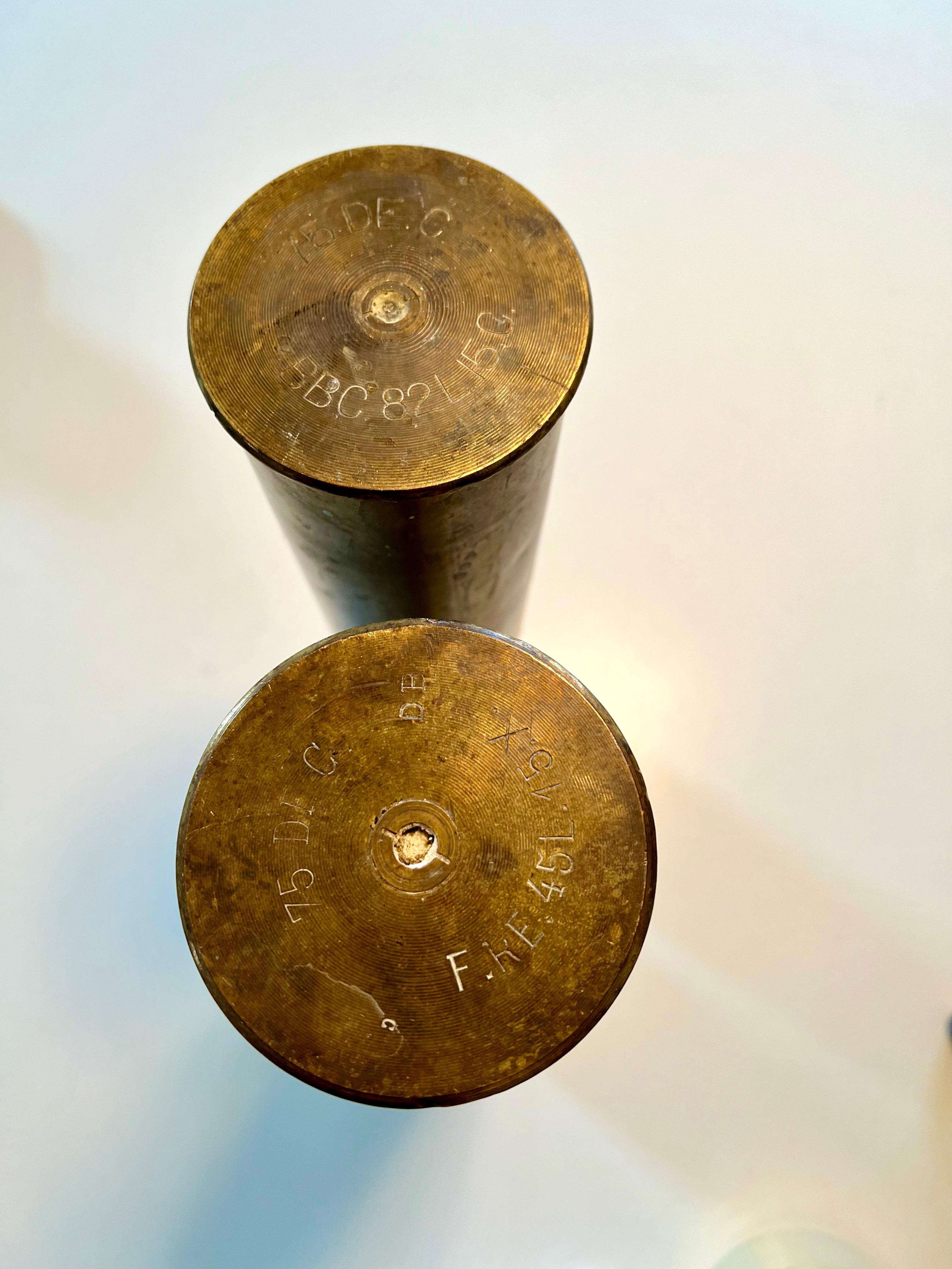 Pair of vintage brass vases from France, early to mid 20th century For Sale 3