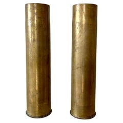 Pair of Vintage brass vases from France, early to mid 20th century