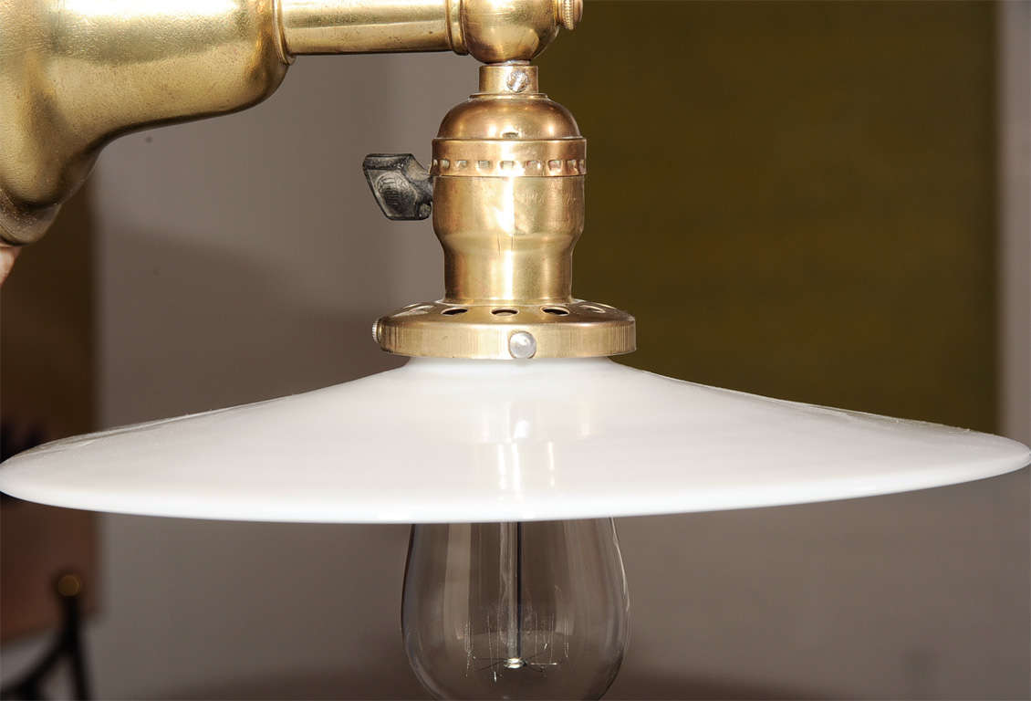 vintage milk glass wall lamp