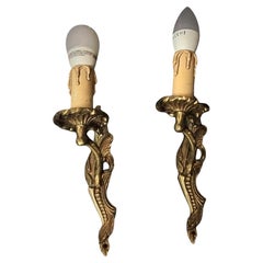 Pair of Vintage Brass Wall Sconces – Classic Design - 2Y60