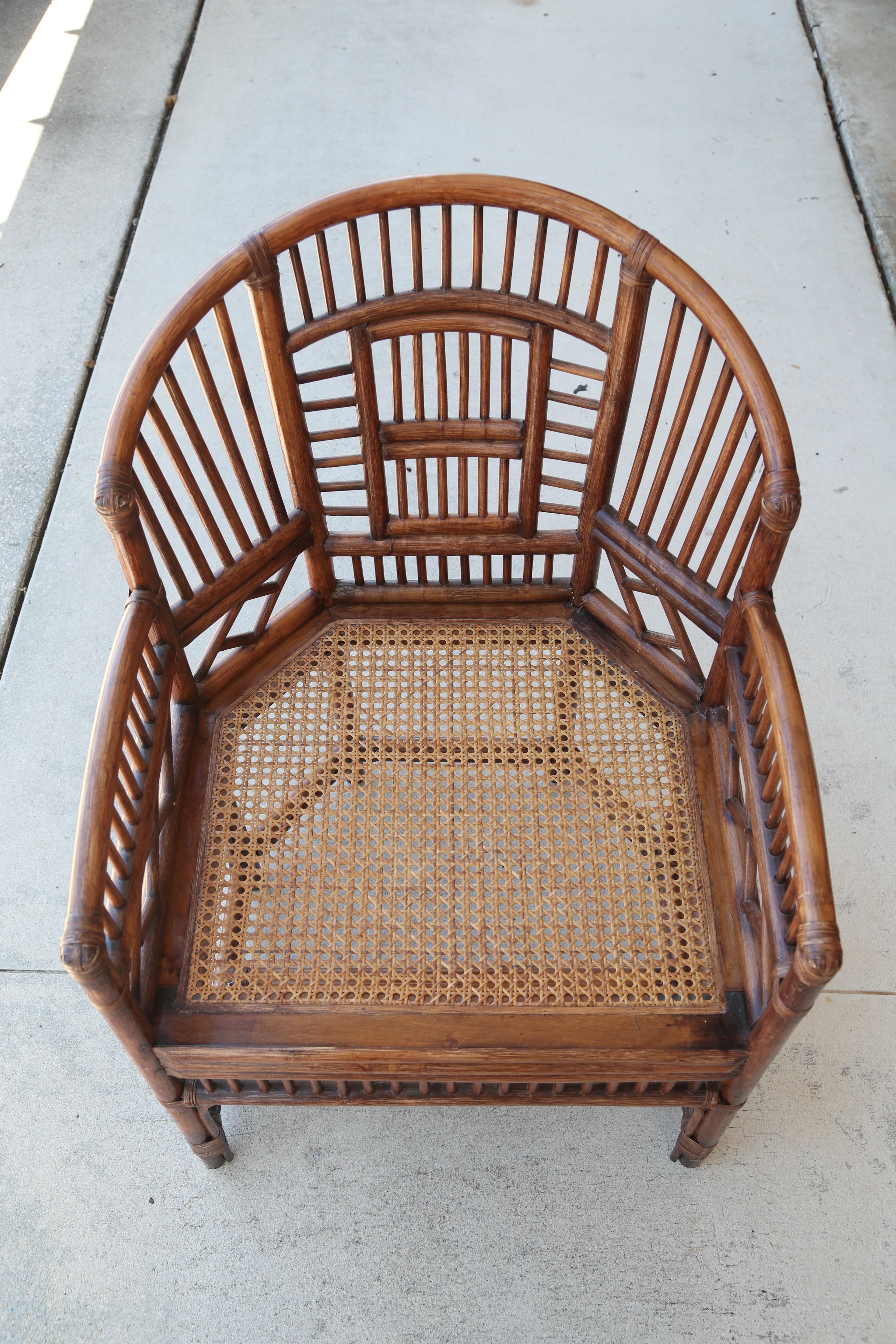 Pair of Vintage Brighton Bamboo Chairs In Good Condition In West Palm Beach, FL