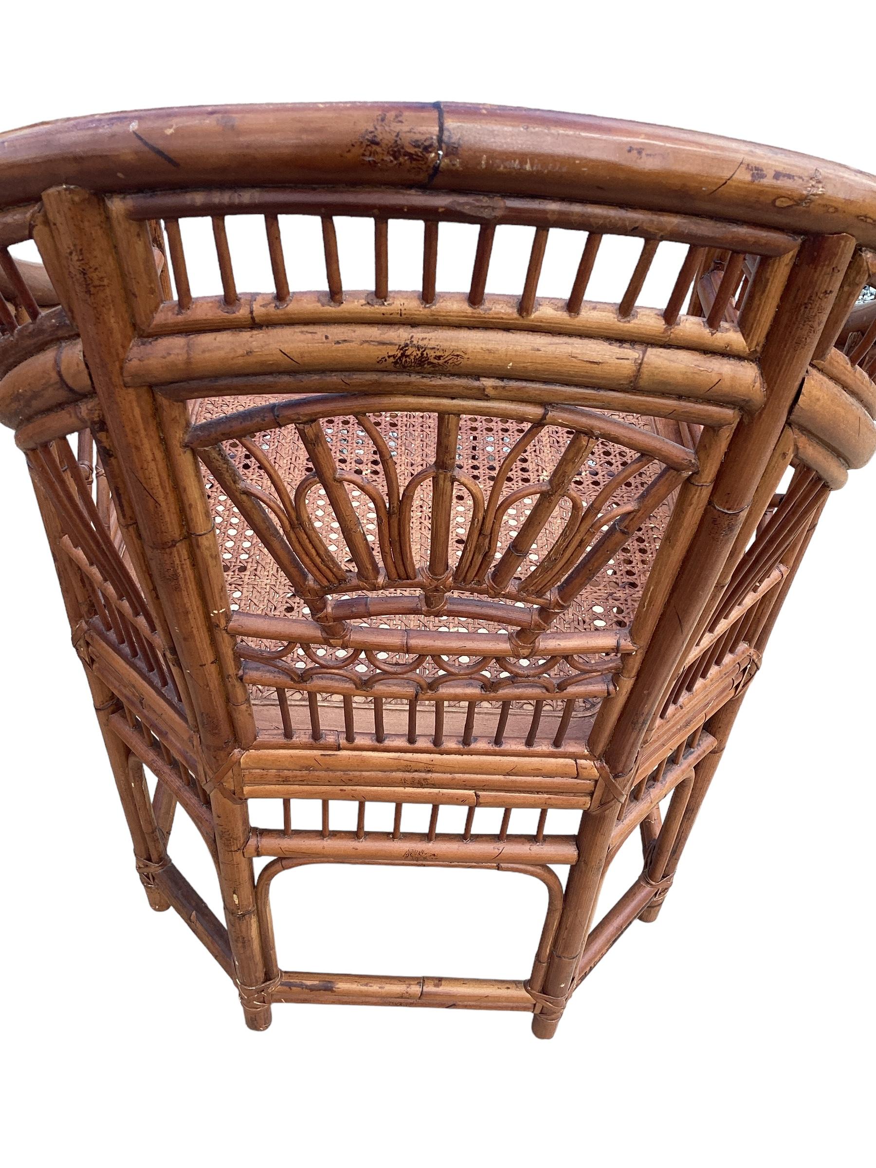 Pair of Vintage Brighton Pavilion Chinese Chippendale Rattan Chairs 6
