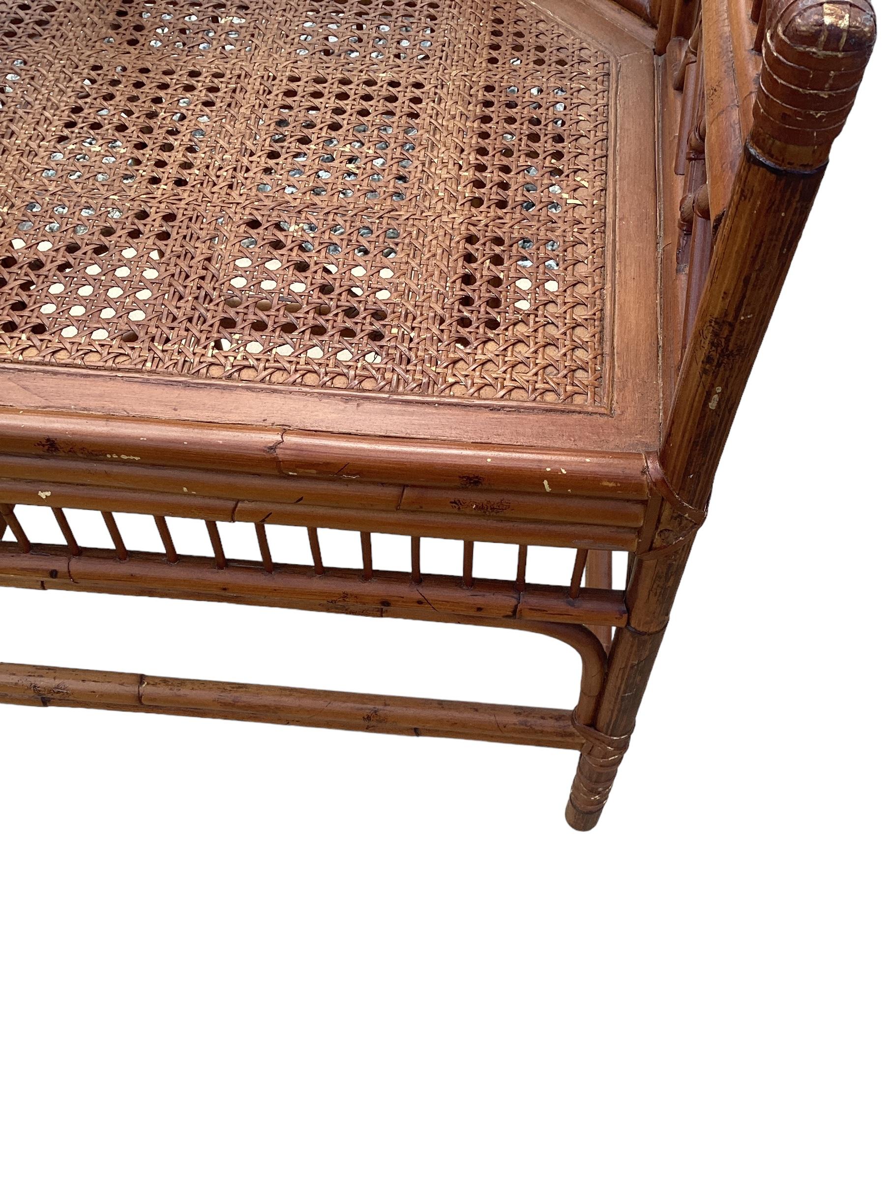 Pair of Vintage Brighton Pavilion Chinese Chippendale Rattan Chairs 2