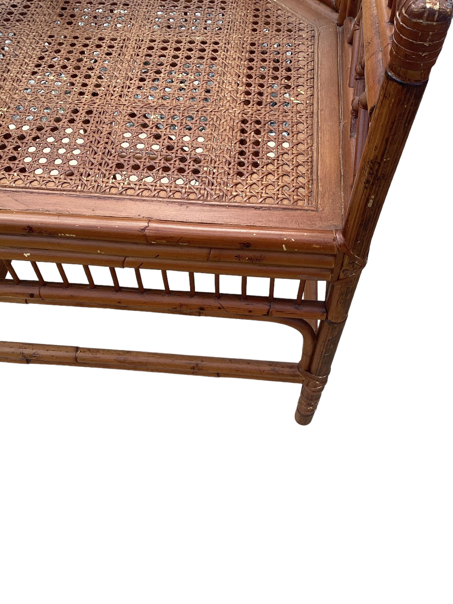 Pair of Vintage Brighton Pavilion Chinese Chippendale Rattan Chairs 3