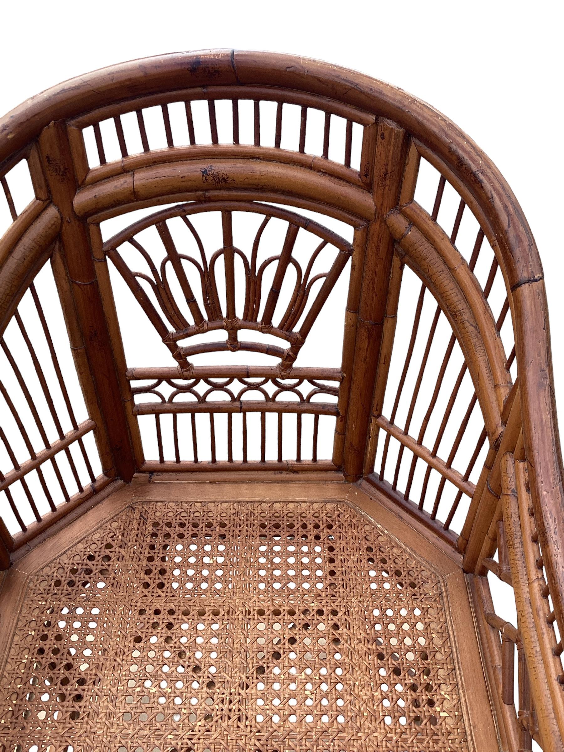 Pair of Vintage Brighton Pavilion Chinese Chippendale Rattan Chairs 4