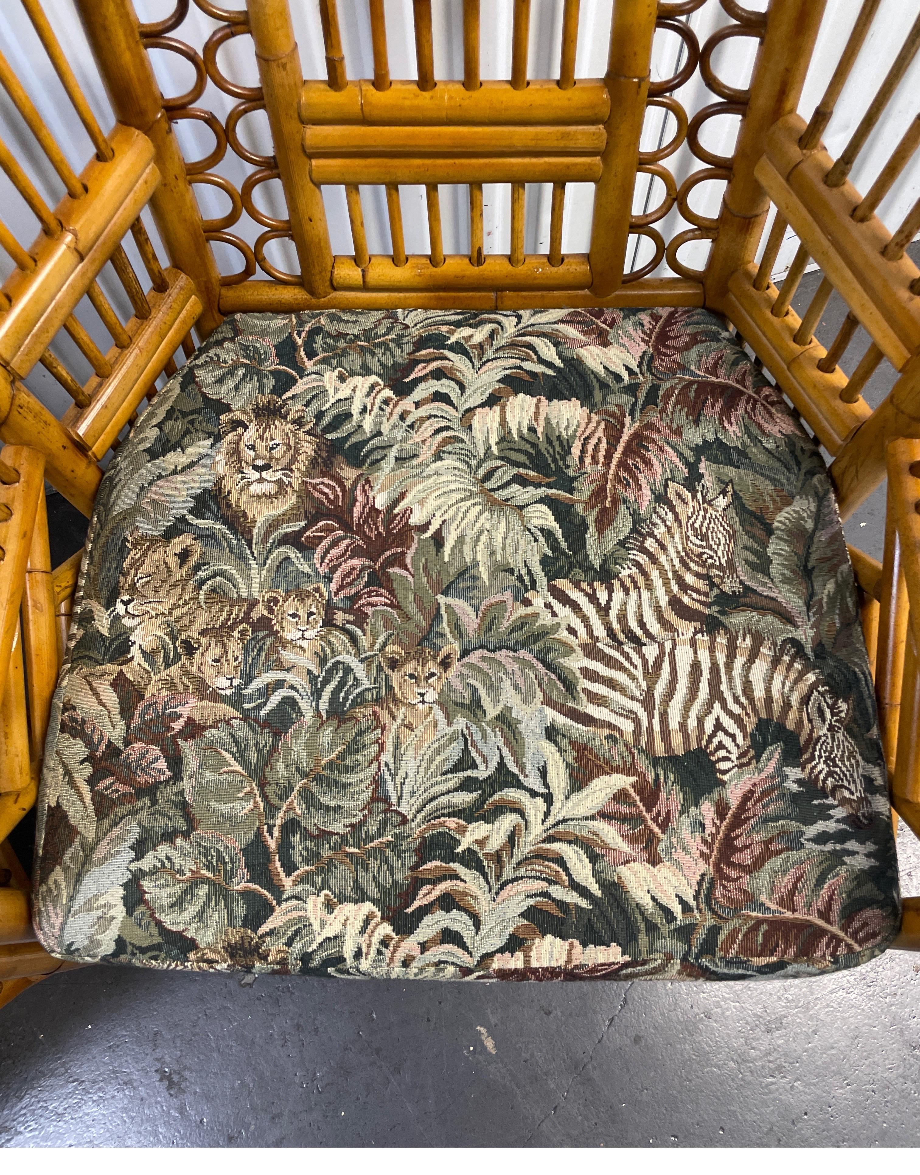 Pair of Vintage Brighton Pavilion Rattan & Bamboo Armchairs 5