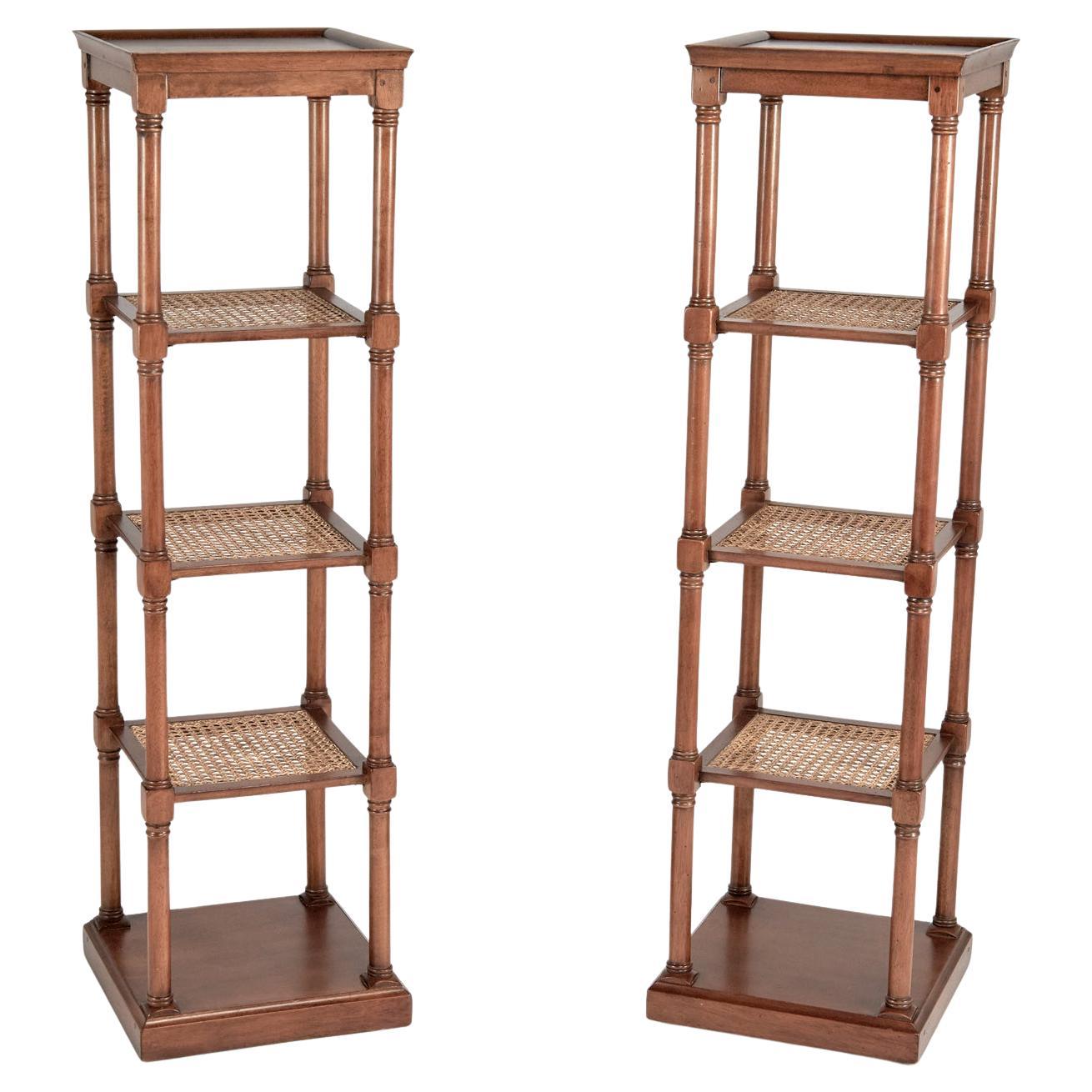 Coppia di leggii a gradini o di etageres in stile British Colonial vintage